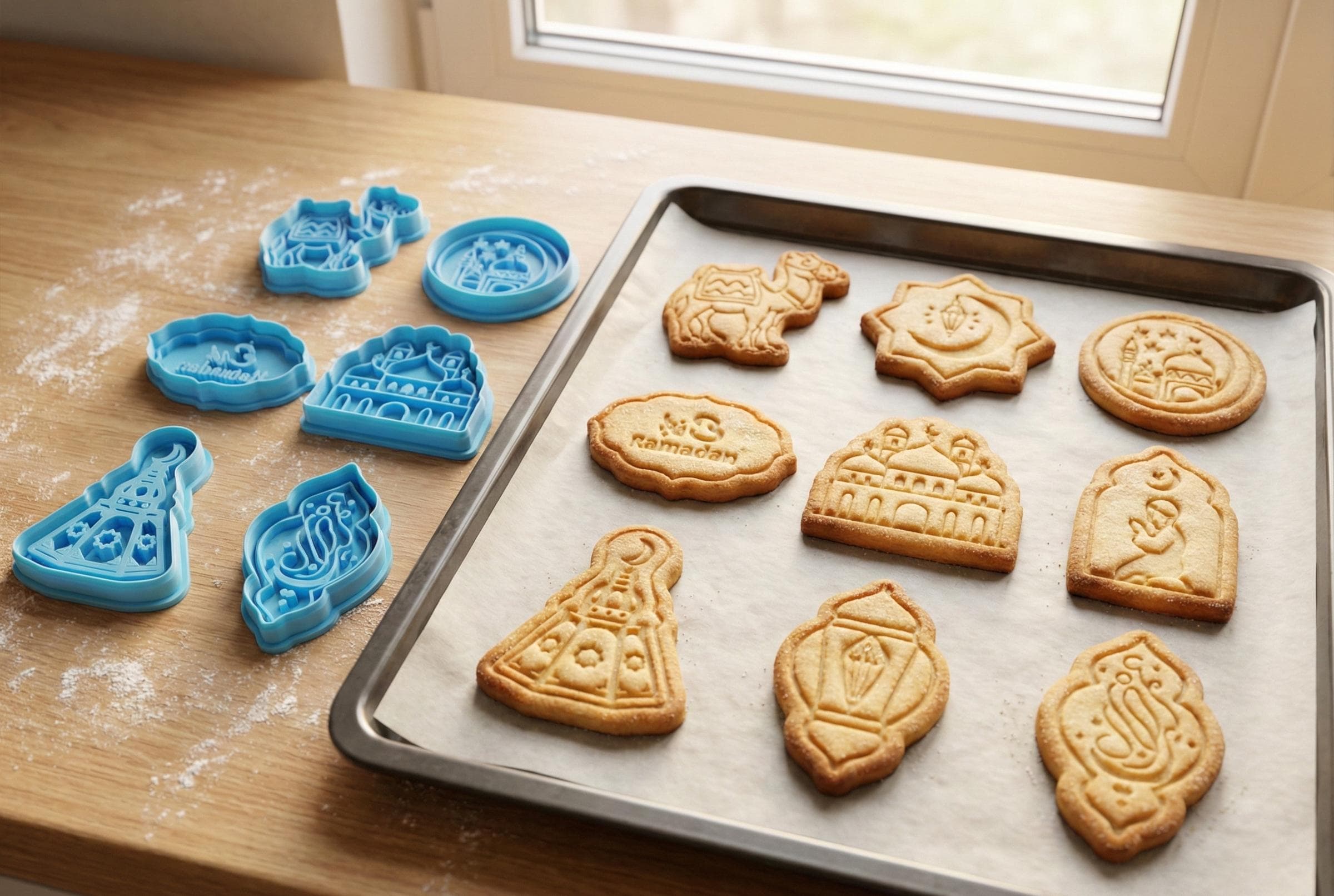 Islamic Cookie Cutters – Mosque, Camel, Lantern, Moon Shapes – Fondant Stamp, Playdough Cutter - image 4