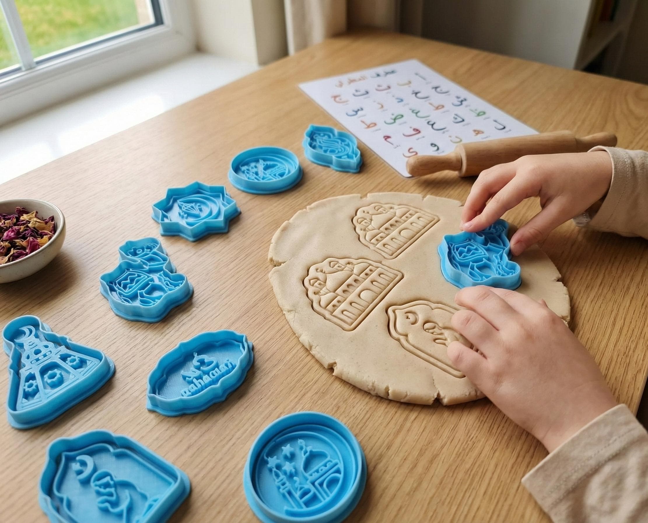 Islamic Cookie Cutters – Mosque, Camel, Lantern, Moon Shapes – Fondant Stamp, Playdough Cutter