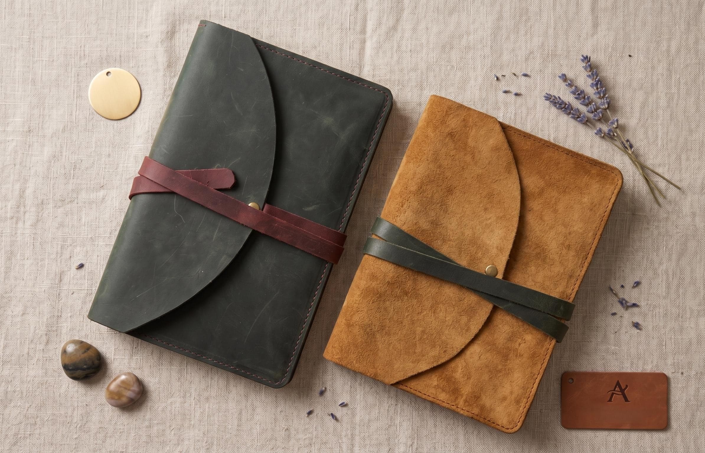 Handmade Leather Quran Cover A5, Suede Book Protector, Islamic Gift, Bible Case - image 4