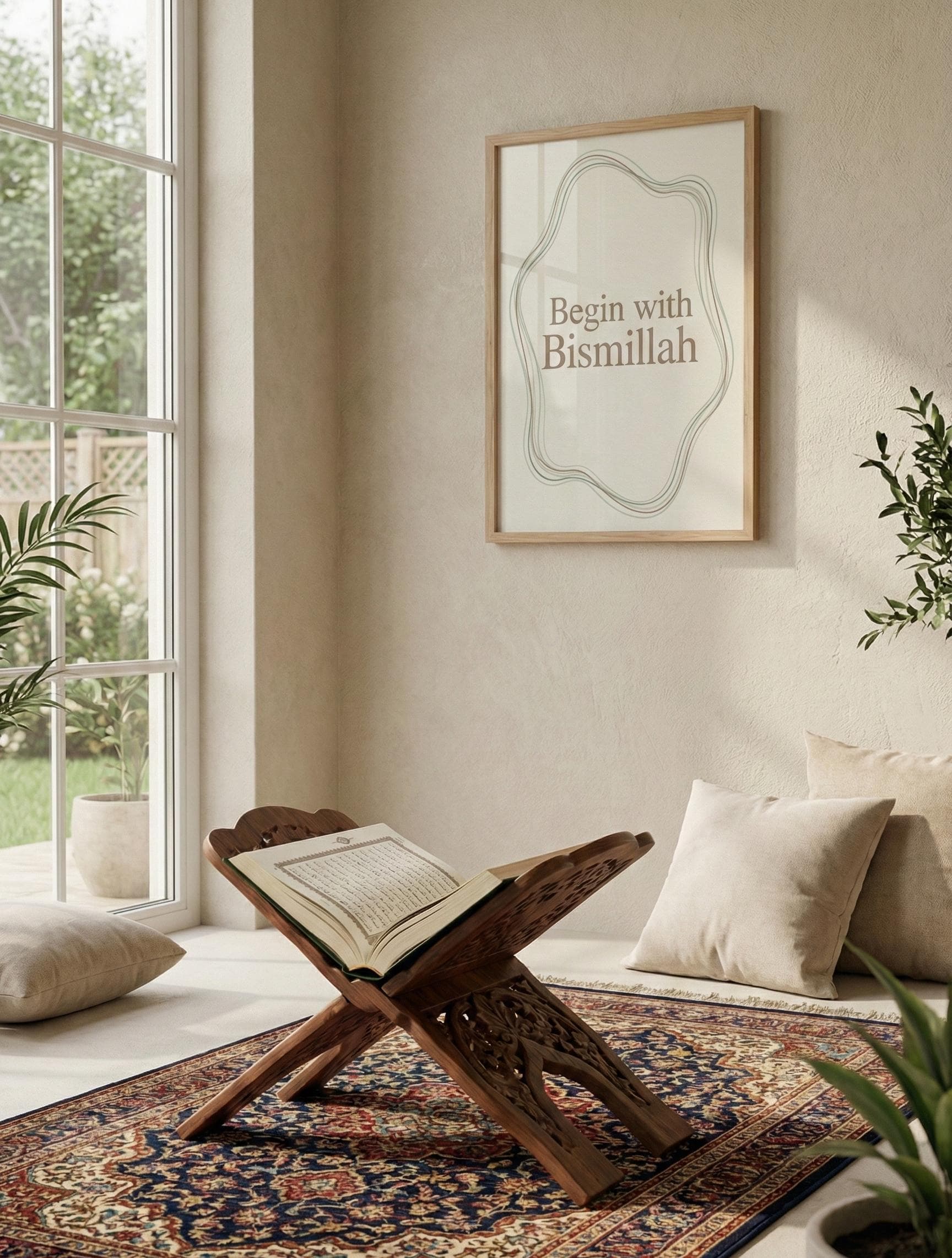 Begin with Bismillah Print | Minimal Islamic Wall Art (Digital Download) - image 3
