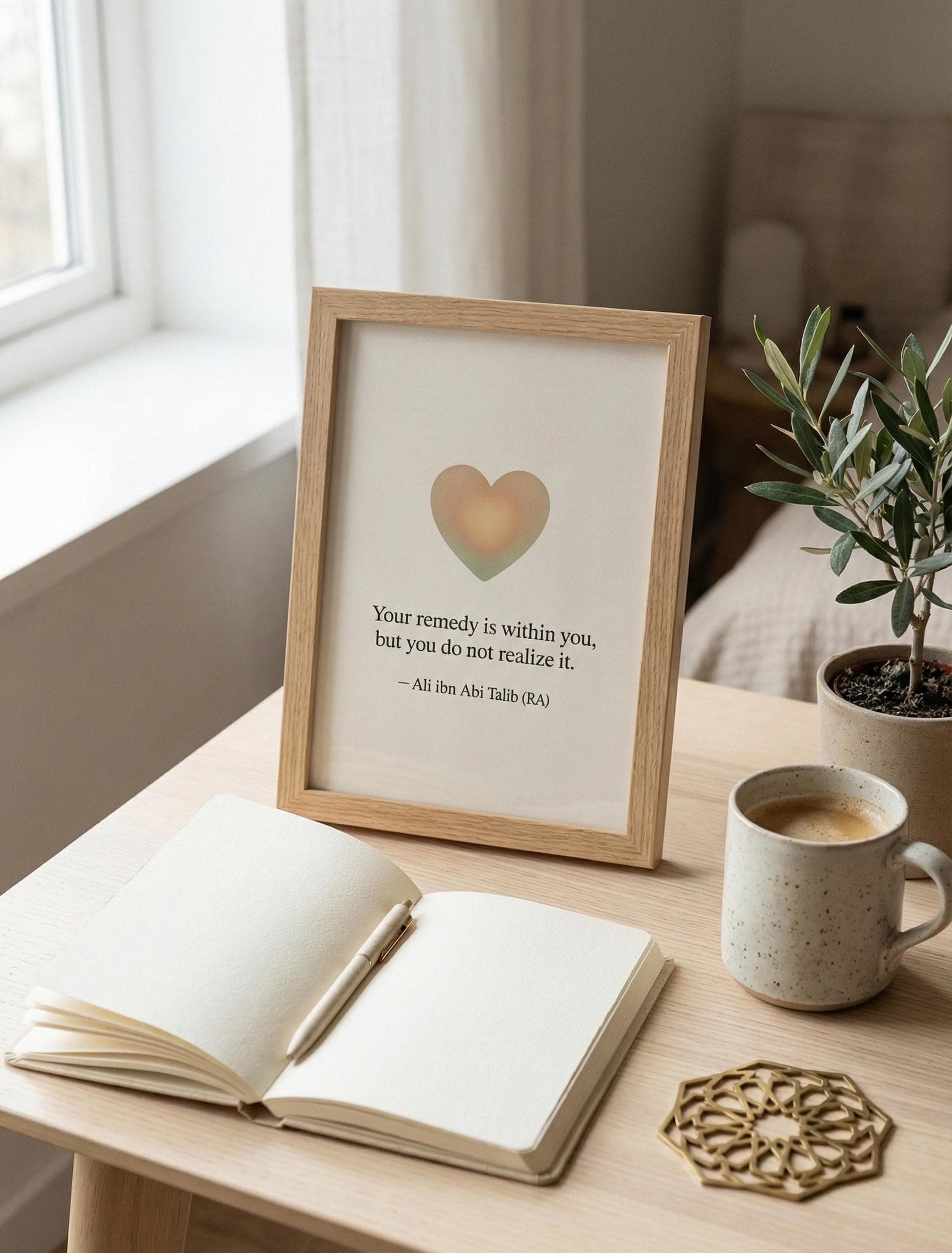 Minimalist Islamic Art Print – Ali ibn Abi Talib Quote (Digital Download)