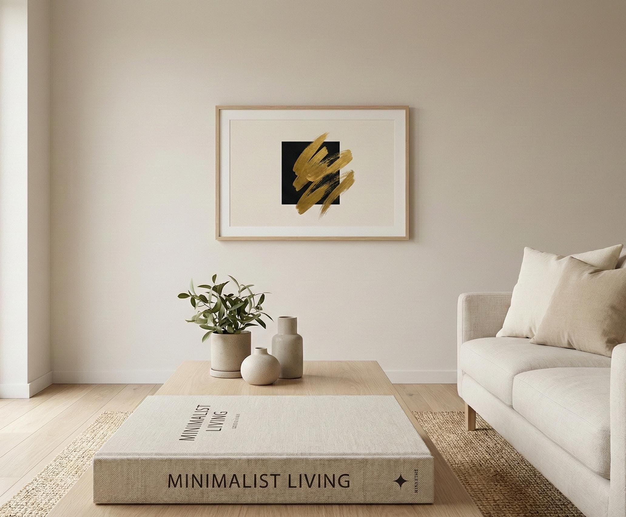 Gold Brushstroke Islamic Art Print | Ramadan Minimalist Decor (Digital Download) - image 5