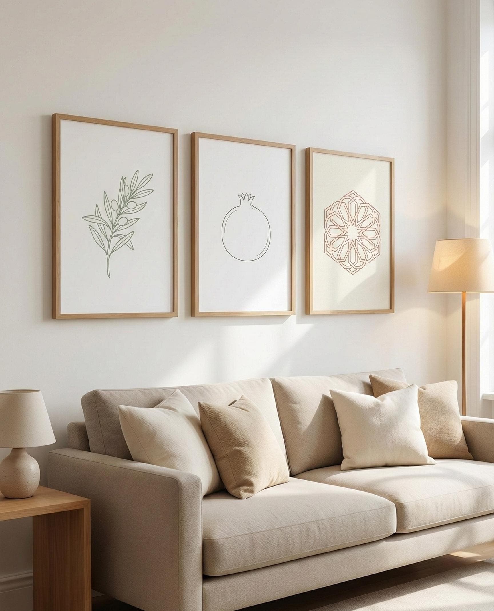 Set of 3 | Gardens & Balance Islamic Wall Art | Pomegranate Olive Zellige Prints | Elegant Muslim Home Decor - image 5