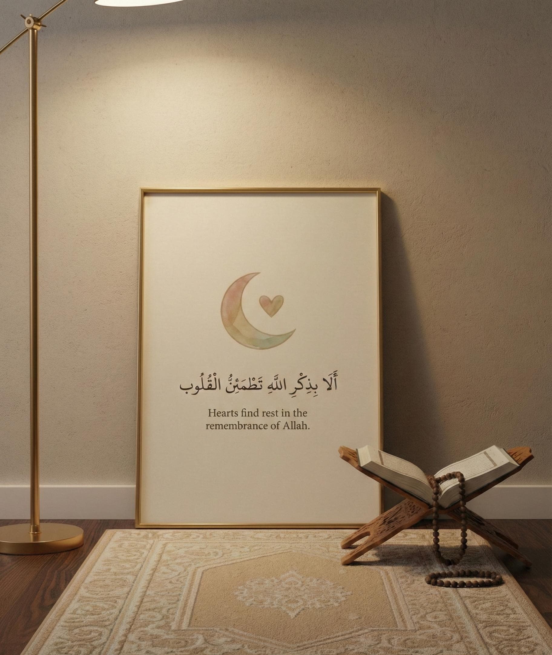 Minimalist Islamic Dua Art Print, Watercolor Crescent Moon (Digital Download) - image 3