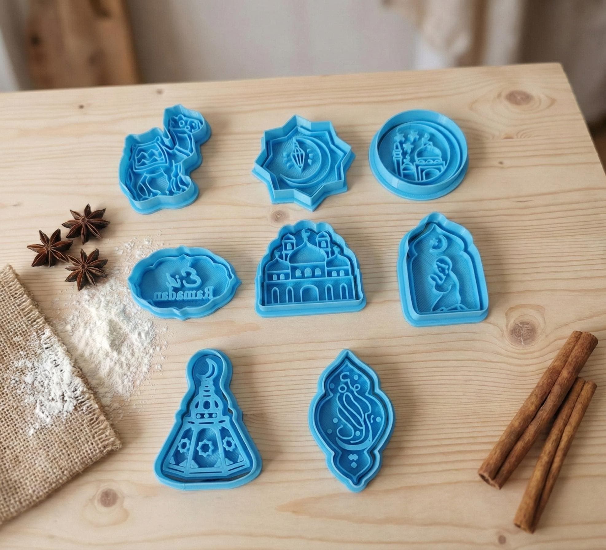Islamic Cookie Cutters – Mosque, Camel, Lantern, Moon Shapes – Fondant Stamp, Playdough Cutter - image 3