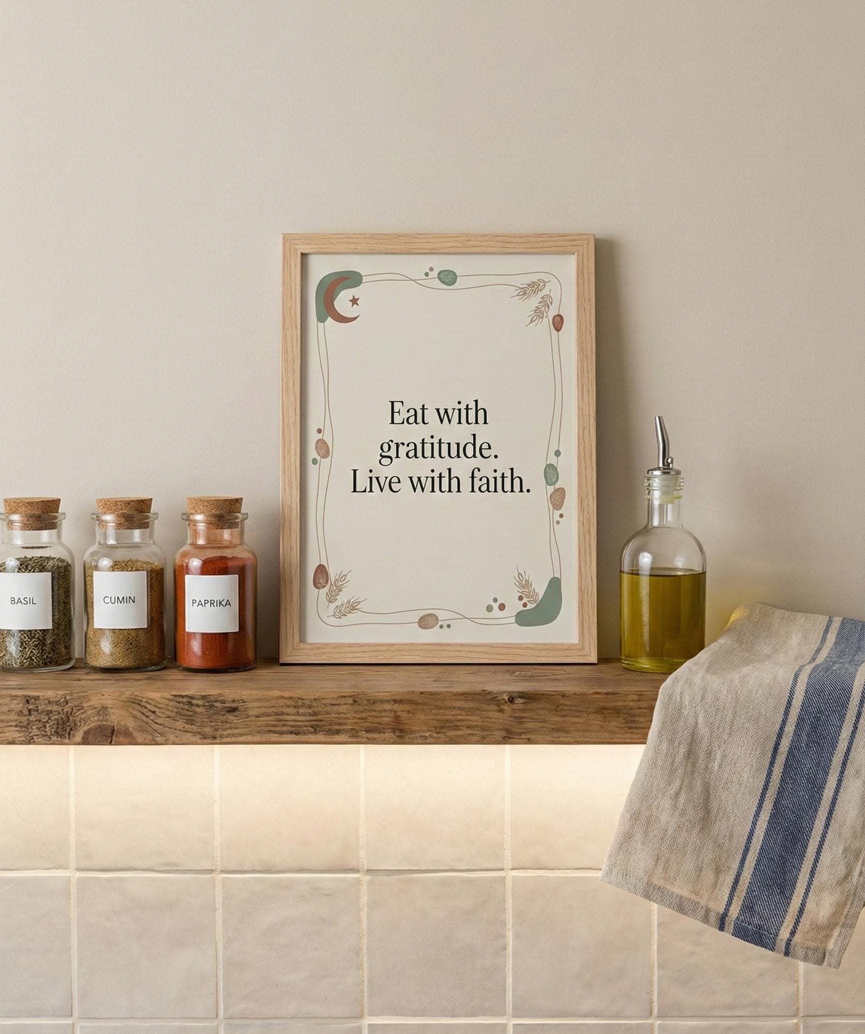 Islamic Kitchen Art | Eat With Gratitude Print (Digital Download) - image 3