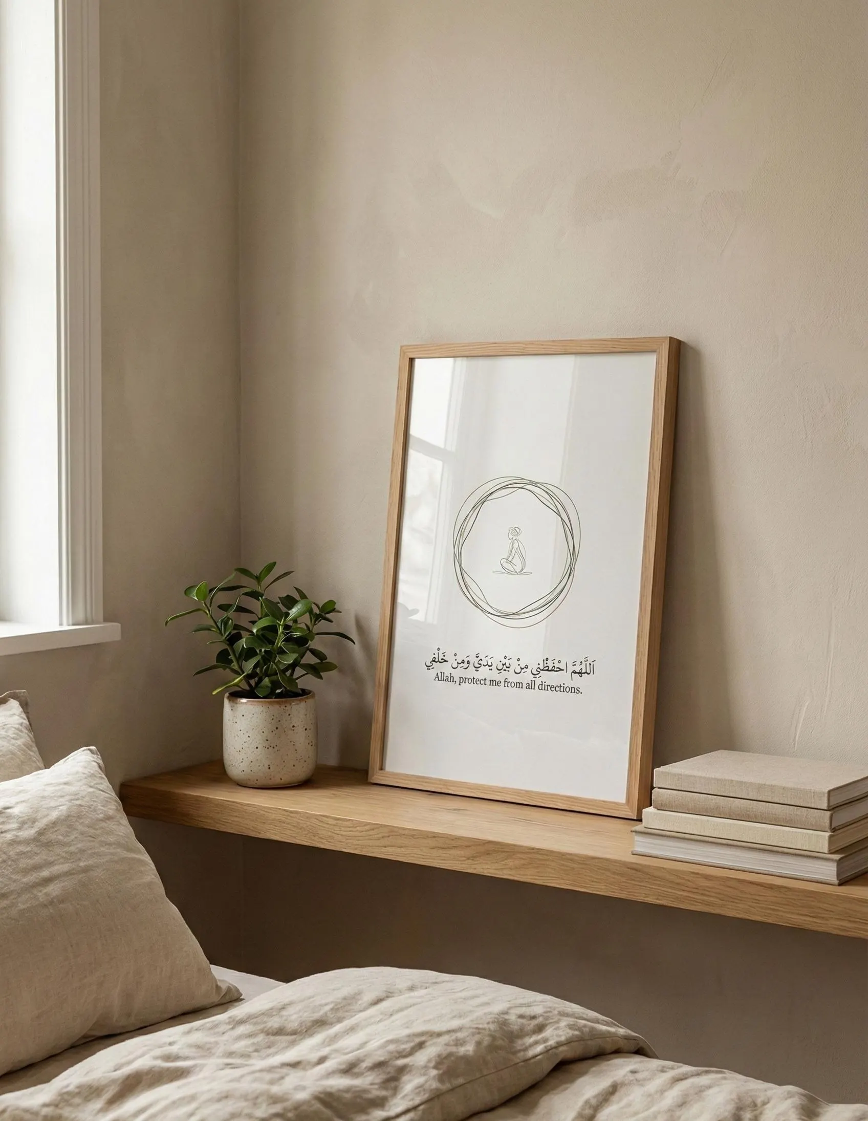 Dua for Protection Print | Minimalist Islamic Wall Art (Digital Download)