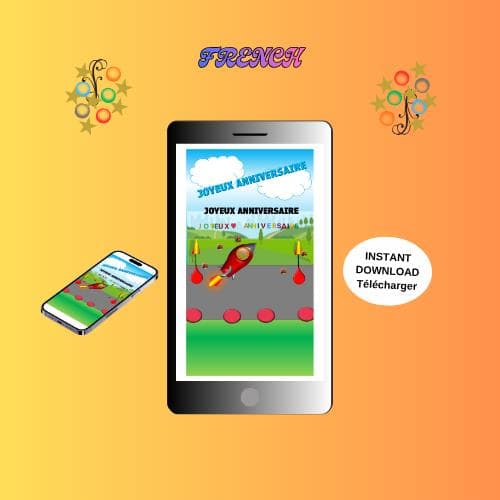Animated Birthday Video Card - Mobile E-card (MP4, PNG, PDF, GIF Digital Download)