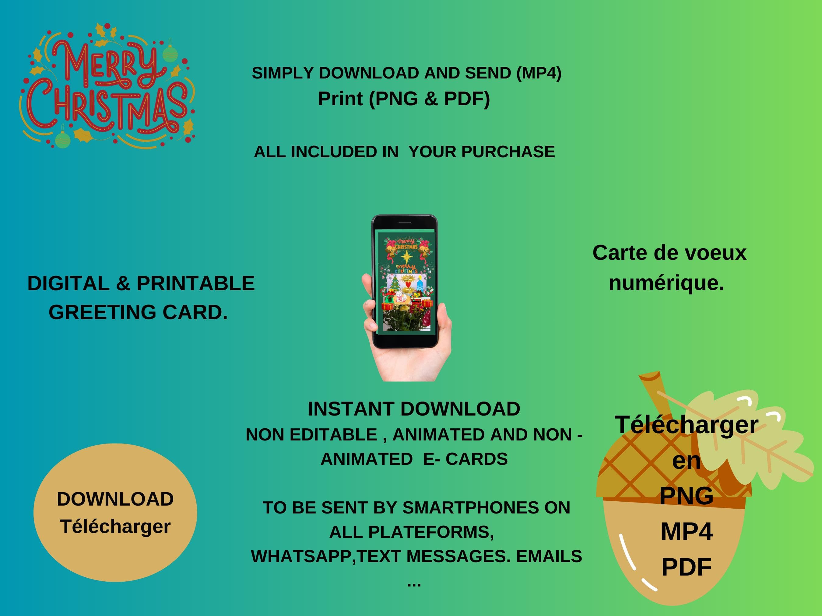 Animated Christmas E-Card Video – Season's Greetings (MP4, PNG, PDF) - image 4