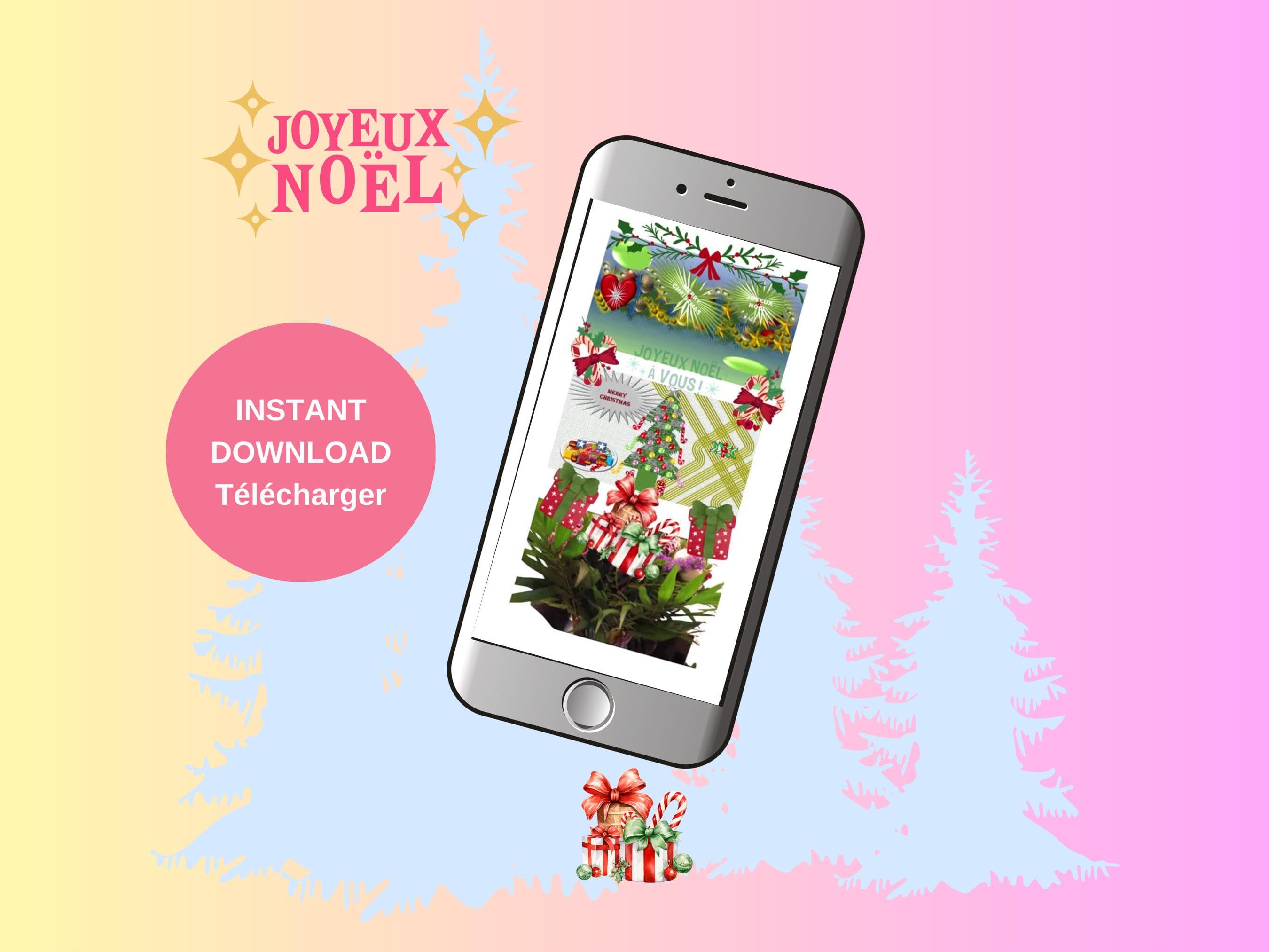 Digital Christmas mobile video - Season's Greetings e-cards. Printable; Animated and Non Animated.  MP4, PNG, PDF Files.