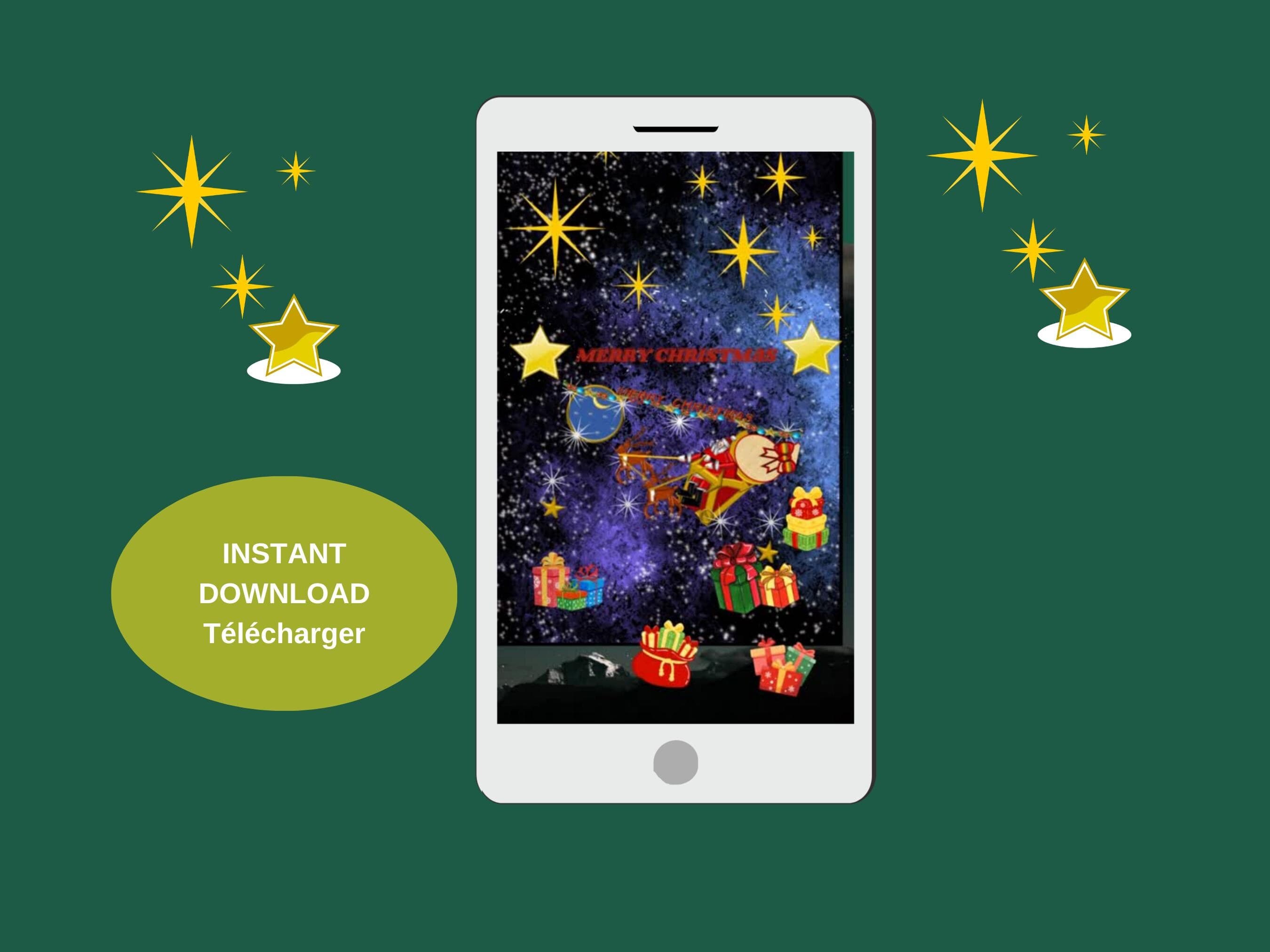 Digital Christmas mobile video - Season's Greetings e-cards. Printable; Animated and Non Animated.  MP4, PNG, PDF Files.