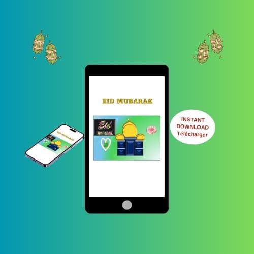 Animated EID MUBARAK Video Card -Happy EID greeting Ecard-Printable