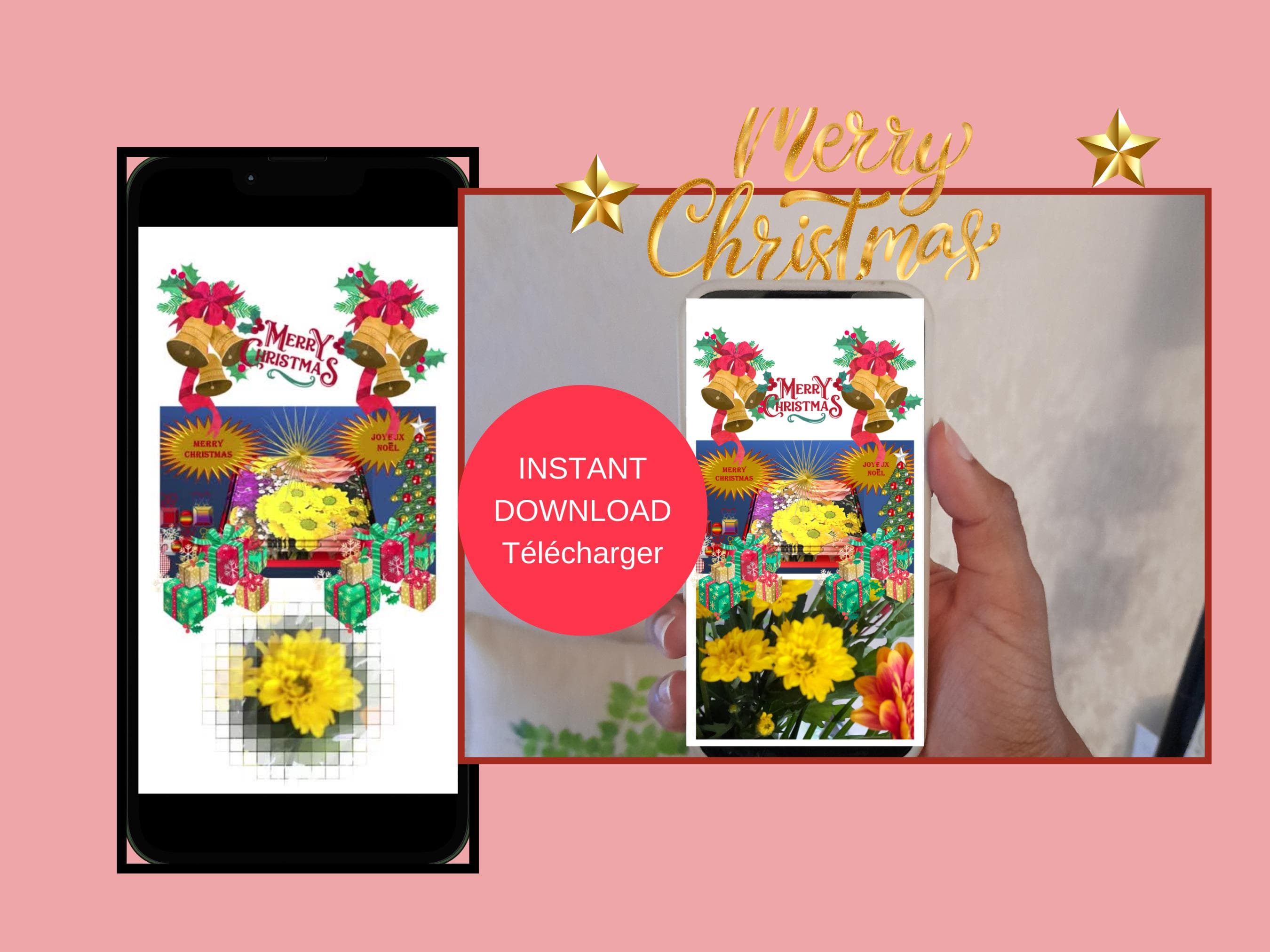 Digital Christmas mobile video - Season's Greetings e-cards. Printable; Animated and Non Animated.  MP4, PNG, PDF Files.