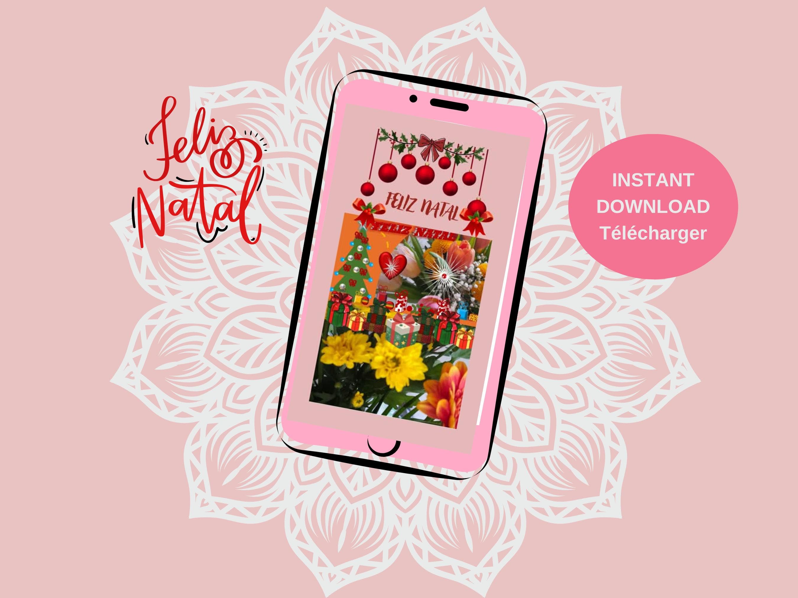 Digital Christmas mobile video - Season's Greetings e-cards. Printable; Animated and Non Animated.  MP4, PNG, PDF Files.
