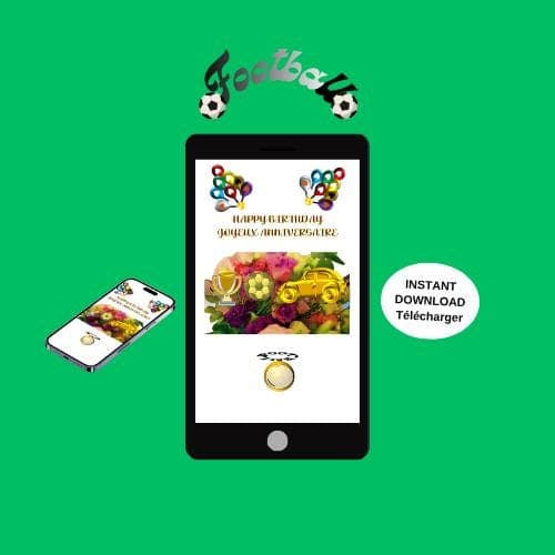 Animated Birthday Video Card - Mobile E-card (MP4, PNG, PDF, GIF Digital Download)