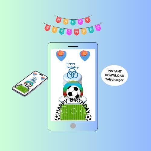 Animated Birthday Video Card - Mobile E-card (MP4, PNG, PDF, GIF Digital Download)