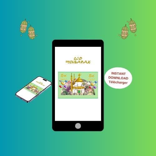 Animated EID MUBARAK Video Card -Happy EID greeting Ecard-Printable