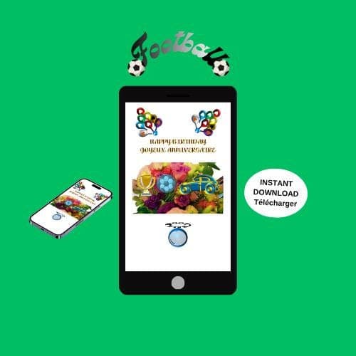 Animated Birthday Video Card - Mobile E-card (MP4, PNG, PDF, GIF Digital Download)