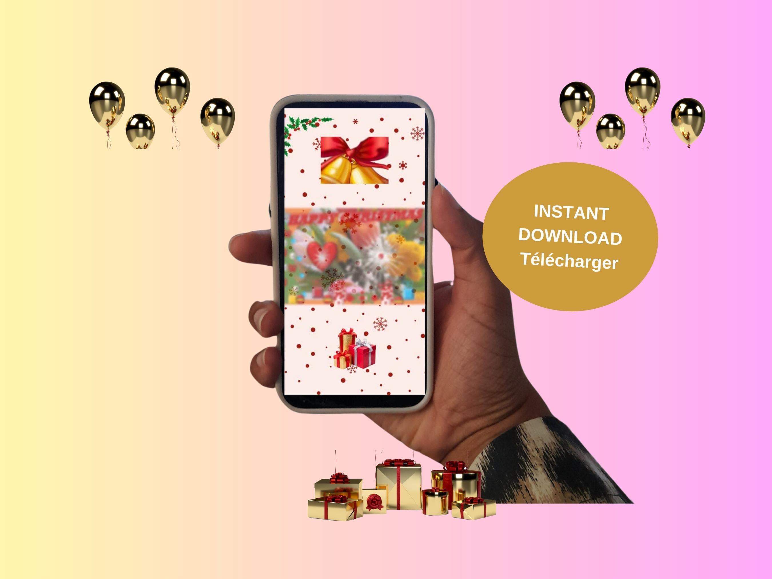 Digital Christmas mobile video - Season's Greetings e-cards. Printable; Animated and Non Animated.  MP4, PNG, PDF Files.