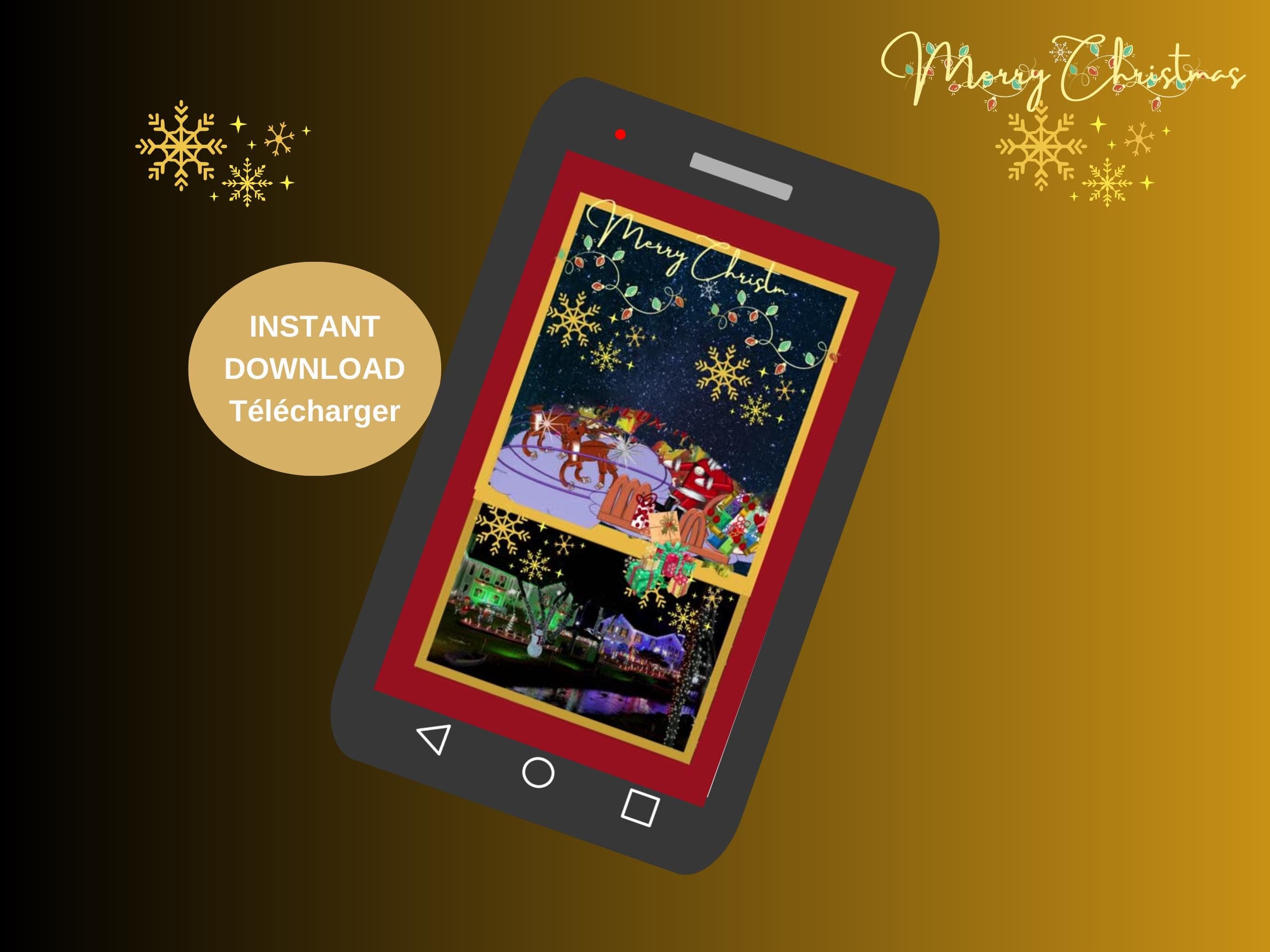 Animated Christmas E-Card Mobile Video – Season's Greetings (MP4, PNG, PDF)