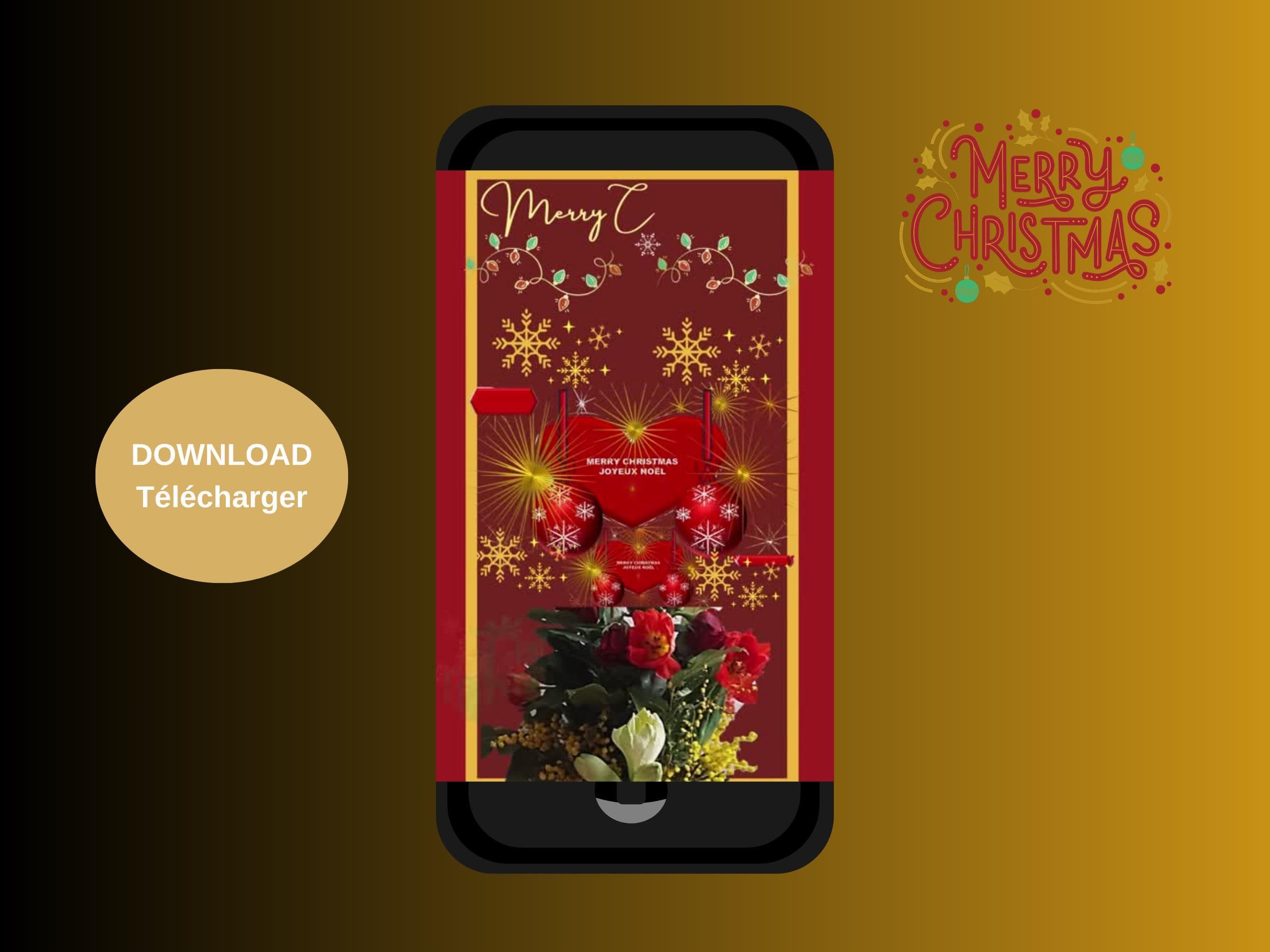 Animated Christmas E-Card Video – Season's Greetings Mobile Card (MP4, PNG, PDF)