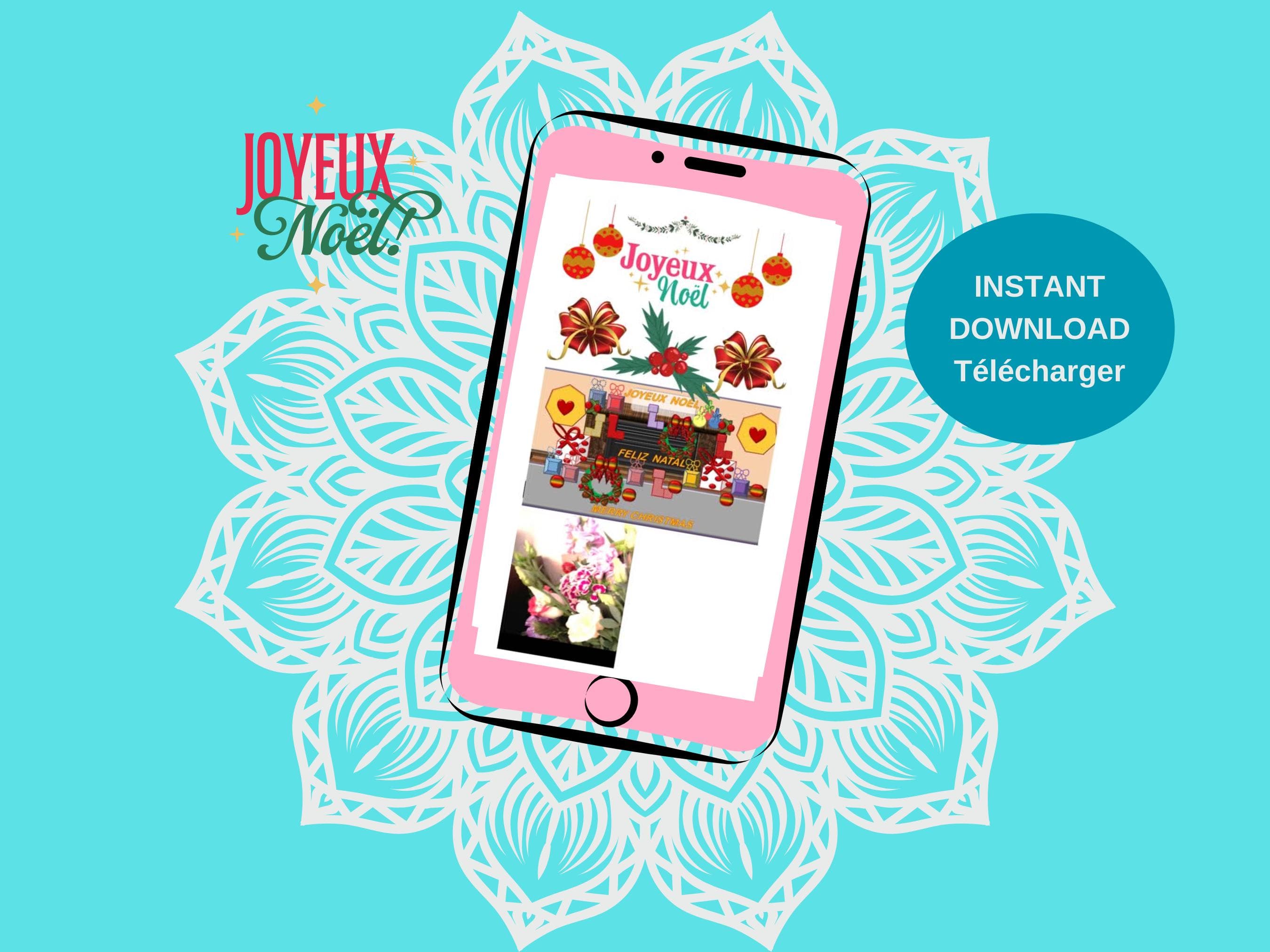 Digital Christmas mobile video - Season's Greetings e-cards. Printable; Animated and Non Animated.  MP4, PNG, PDF Files.