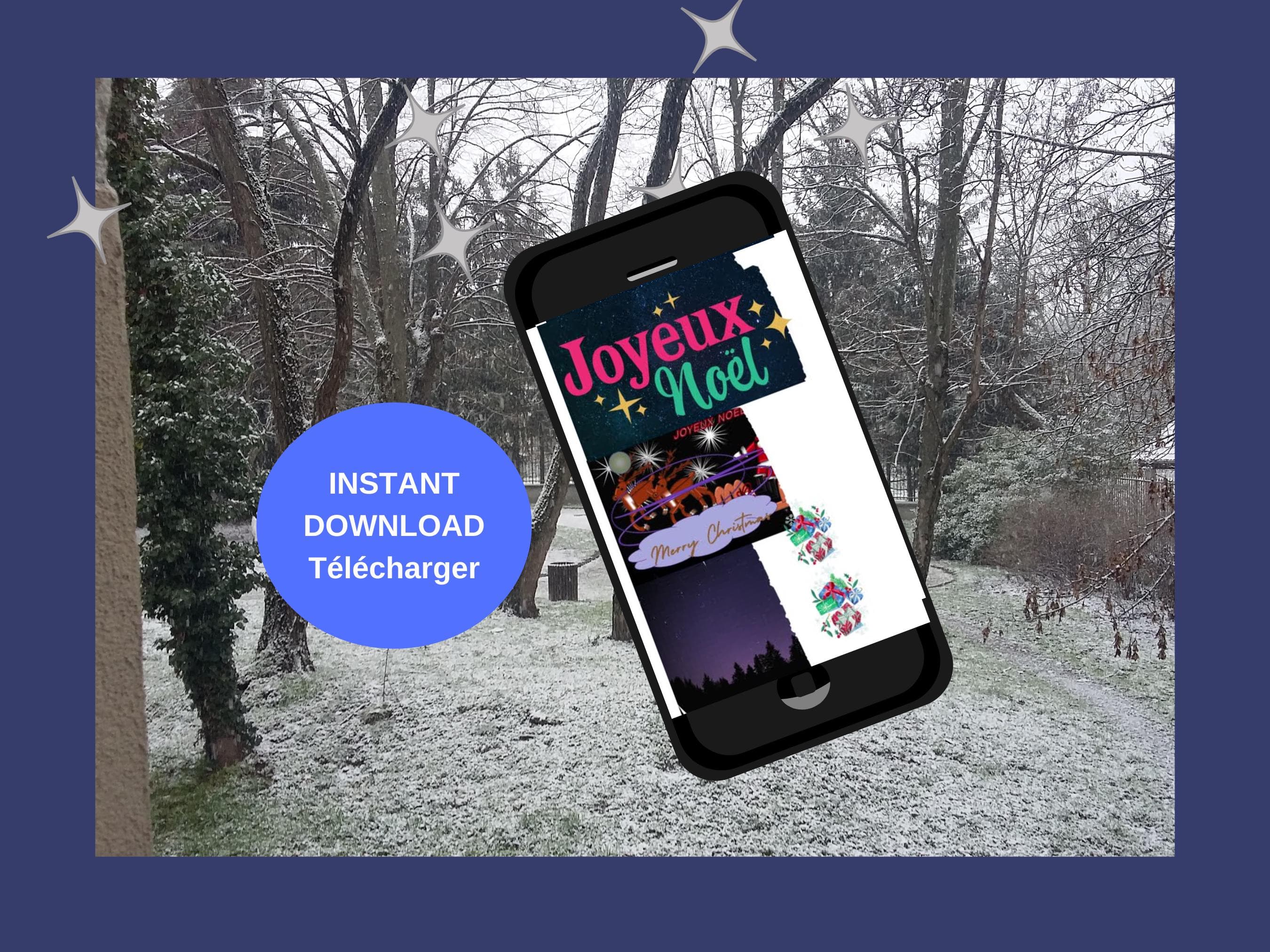 Digital Christmas mobile video - Season's Greetings e-cards. Printable; Animated and Non Animated.  MP4, PNG, PDF Files.