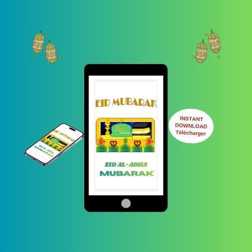 Animated EID MUBARAK Video Card -Happy EID greeting Ecard-Printable