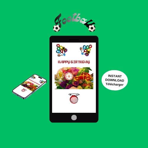 Animated Birthday Video Card - Mobile E-card (MP4, PNG, PDF, GIF Digital Download)
