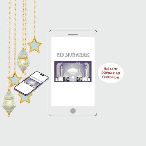 Animated EID MUBARAK Video Card -Happy EID greeting Ecard-Printable