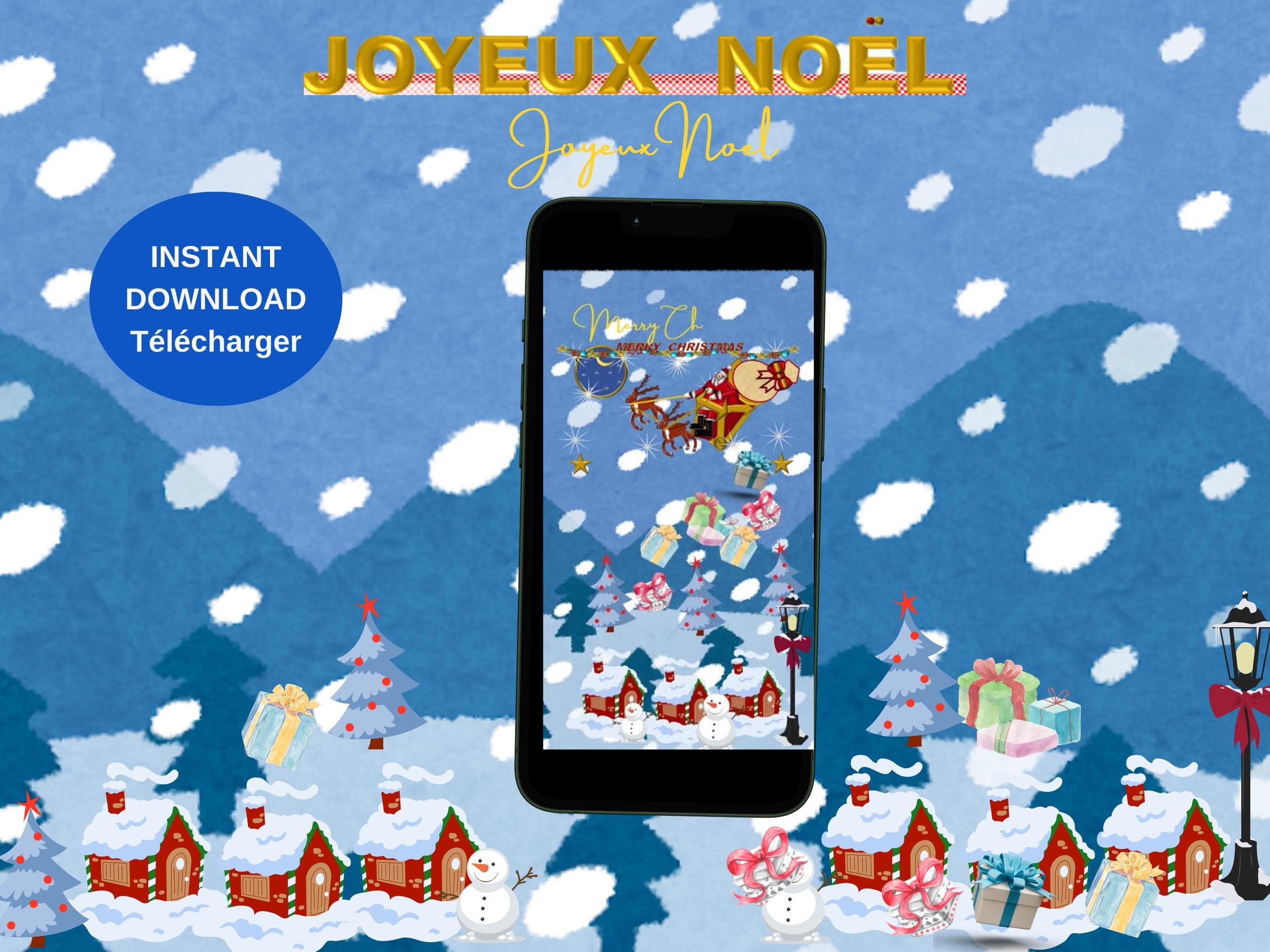 Animated Christmas Mobile Video – Season's Greetings E-Card (MP4, PNG, PDF)