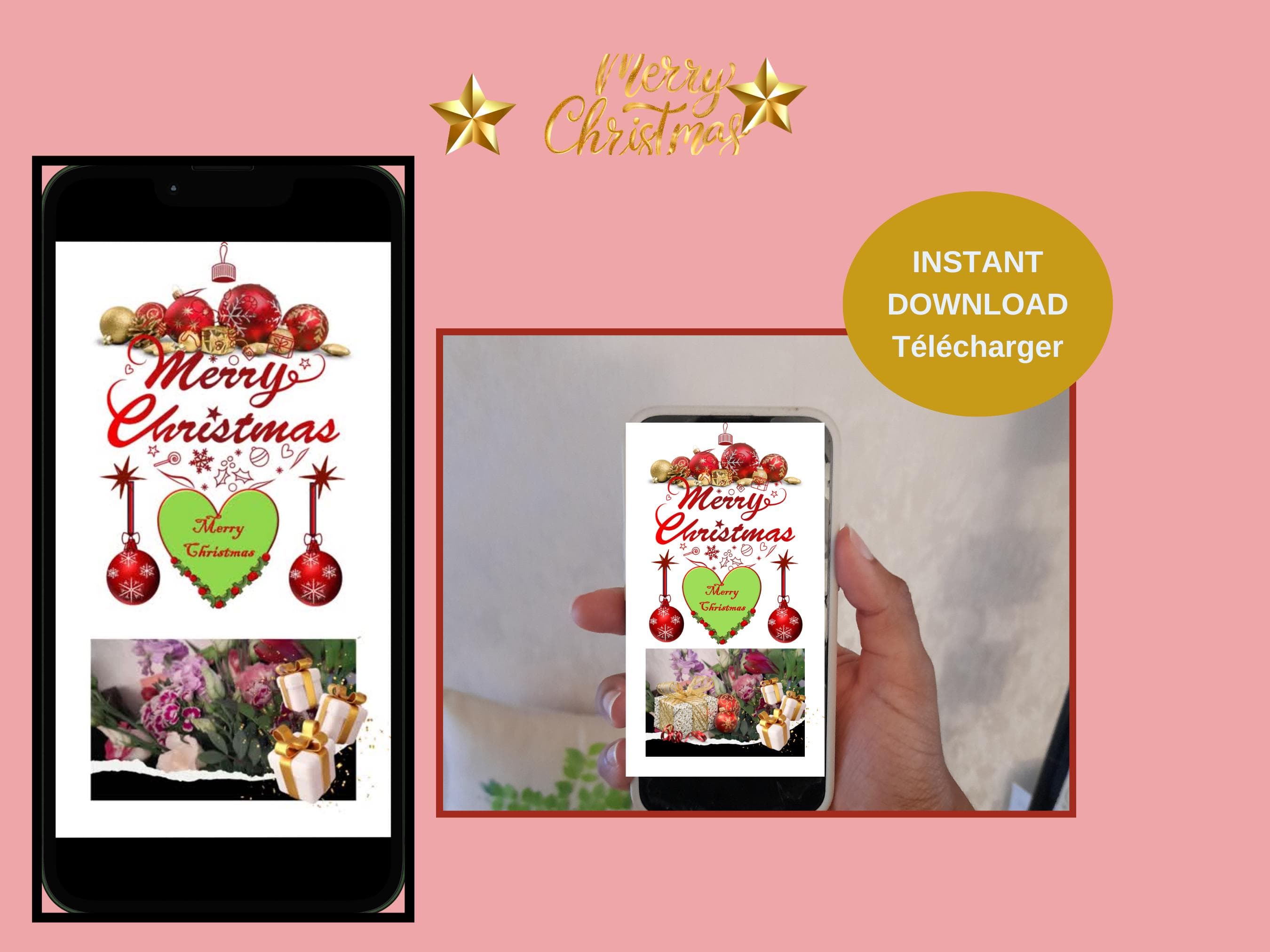 Digital Christmas mobile video - Season's Greetings e-cards. Printable; Animated and Non Animated.  MP4, PNG, PDF Files.