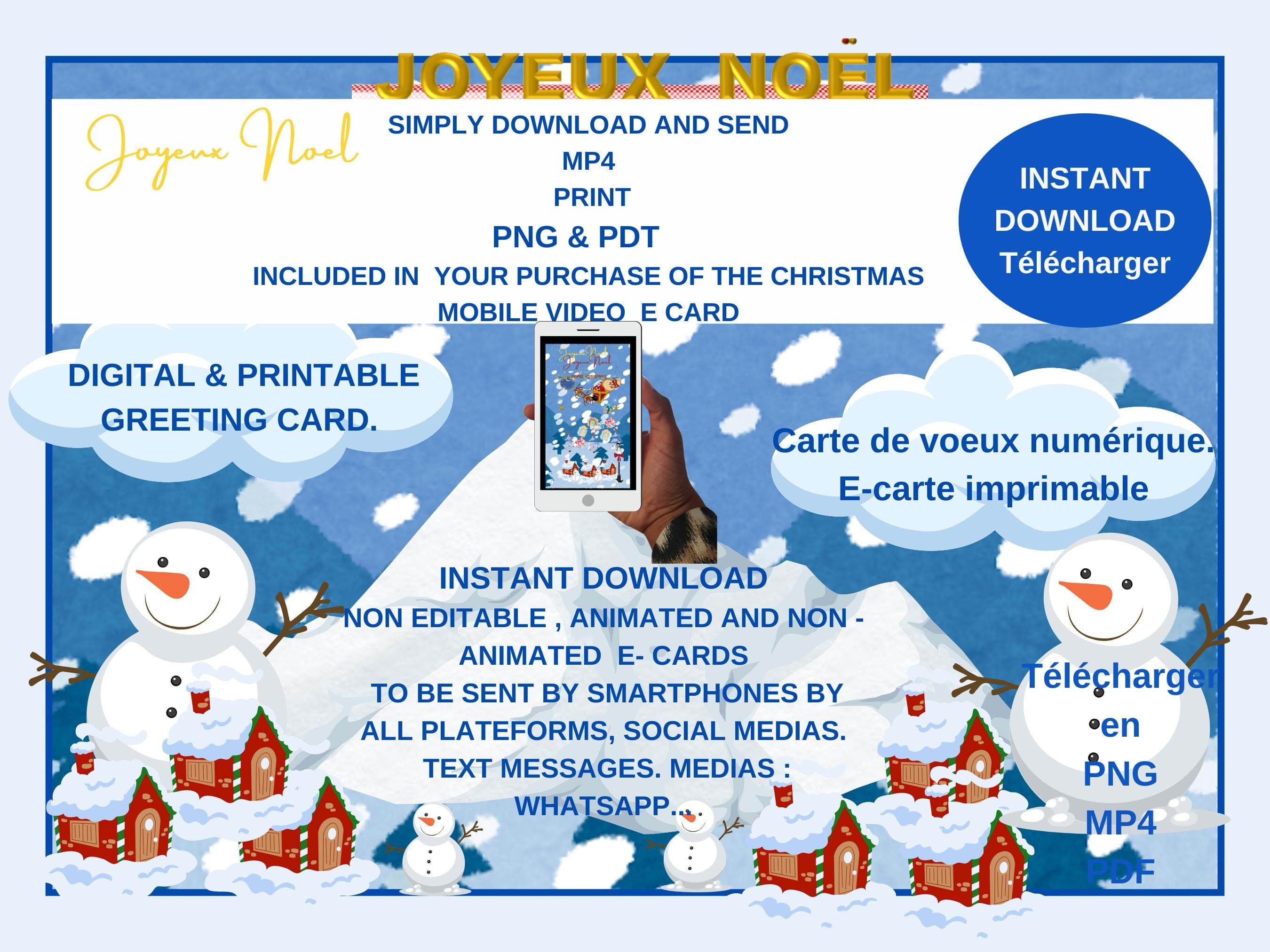 Animated Christmas Mobile Video – Season's Greetings E-Card (MP4, PNG, PDF) - image 4