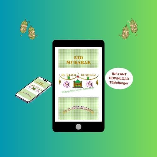 Animated EID MUBARAK Video Card -Happy EID greeting Ecard-Printable