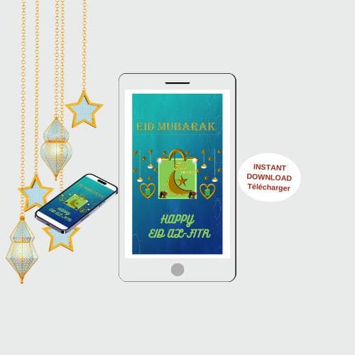 Animated EID MUBARAK Video Card -Happy EID greeting Ecard-Printable