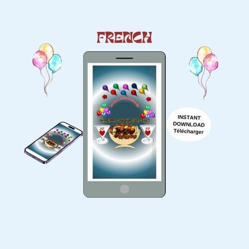 Animated Birthday Video Card -French Mobile E-card (MP4, PNG, PDF, GIF Digital Download)