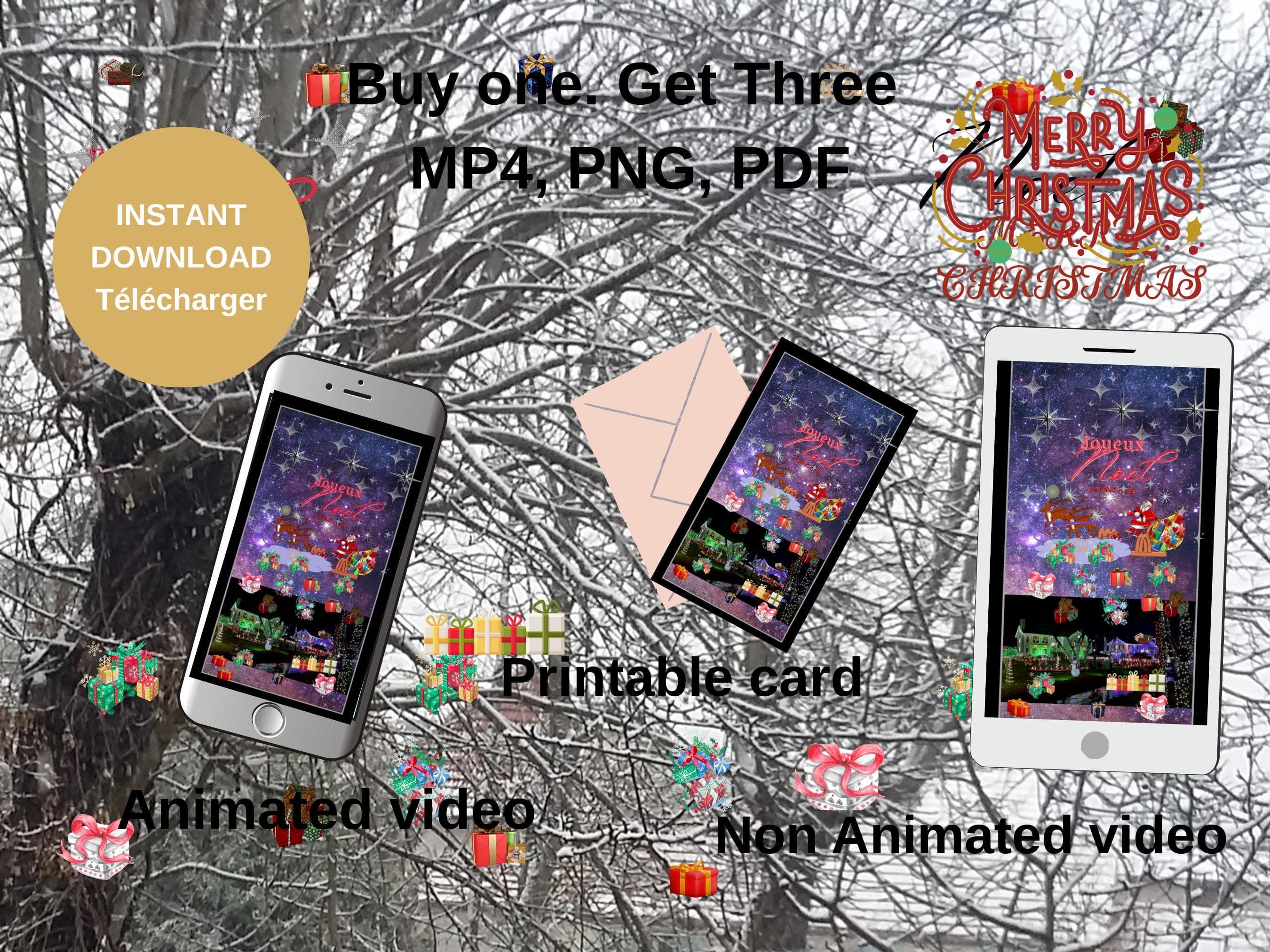 Animated Christmas E-Card Mobile Video – Printable Season's Greetings (Digital Download) - image 3