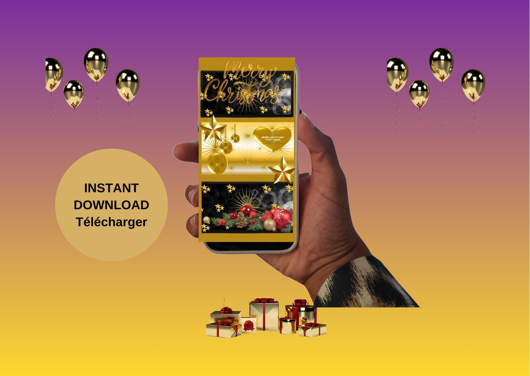 Digital Christmas mobile video - Season's Greetings e-cards. Printable; Animated and Non Animated.  MP4, PNG, PDF Files.