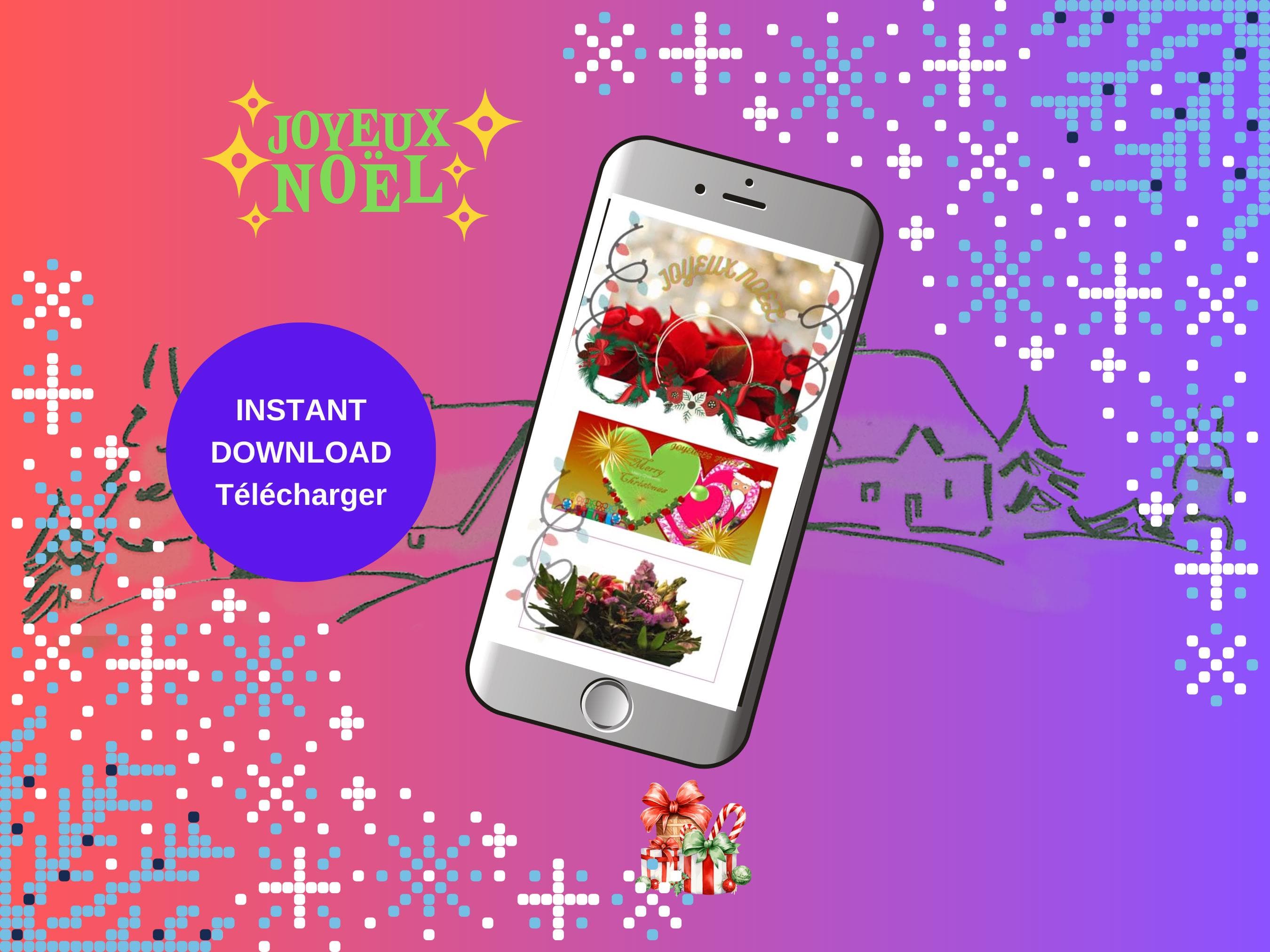 Digital Christmas mobile video - Season's Greetings e-cards. Printable; Animated and Non Animated.  MP4, PNG, PDF Files.