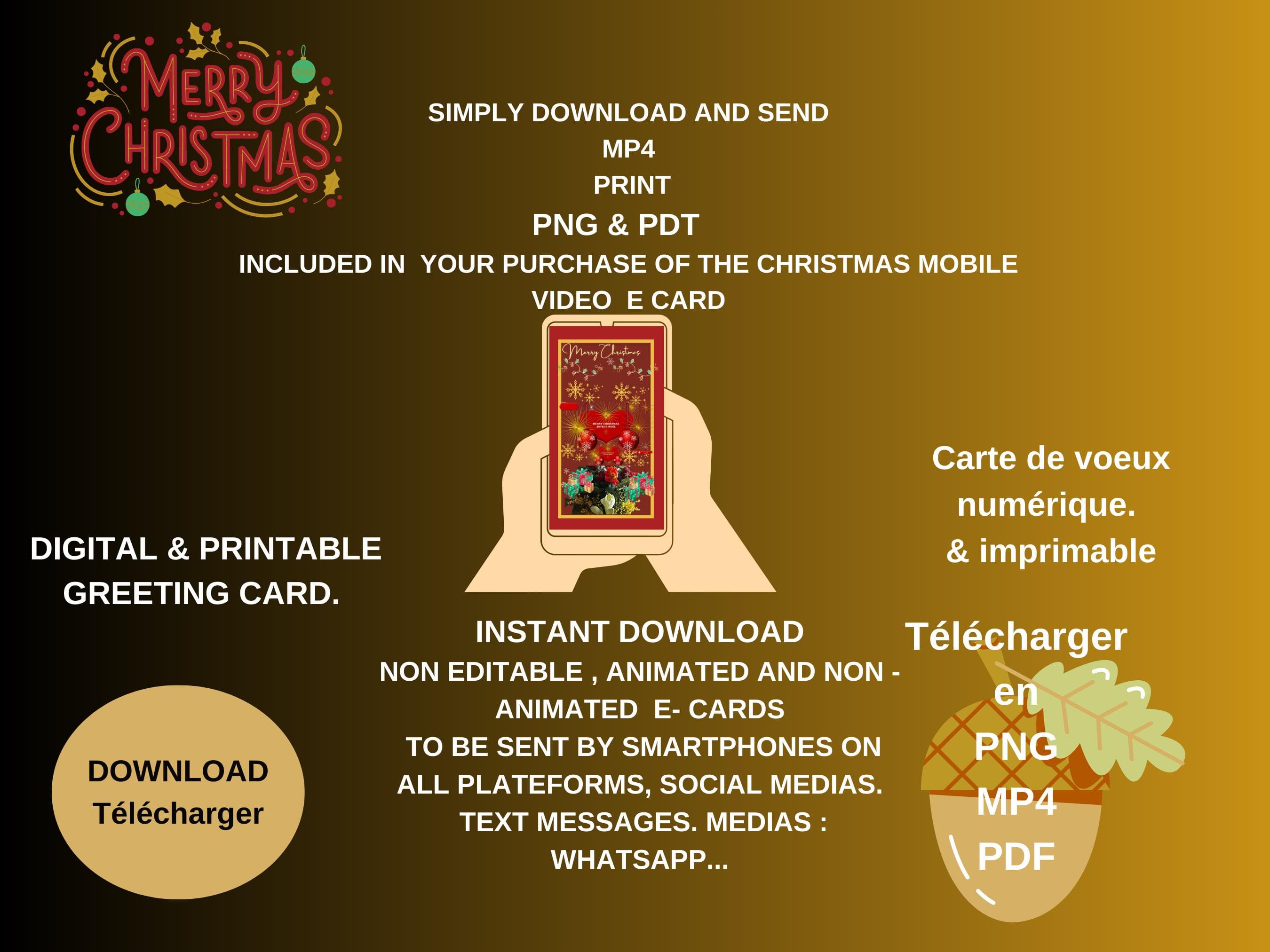 Animated Christmas E-Card Video – Season's Greetings Mobile Card (MP4, PNG, PDF) - image 4