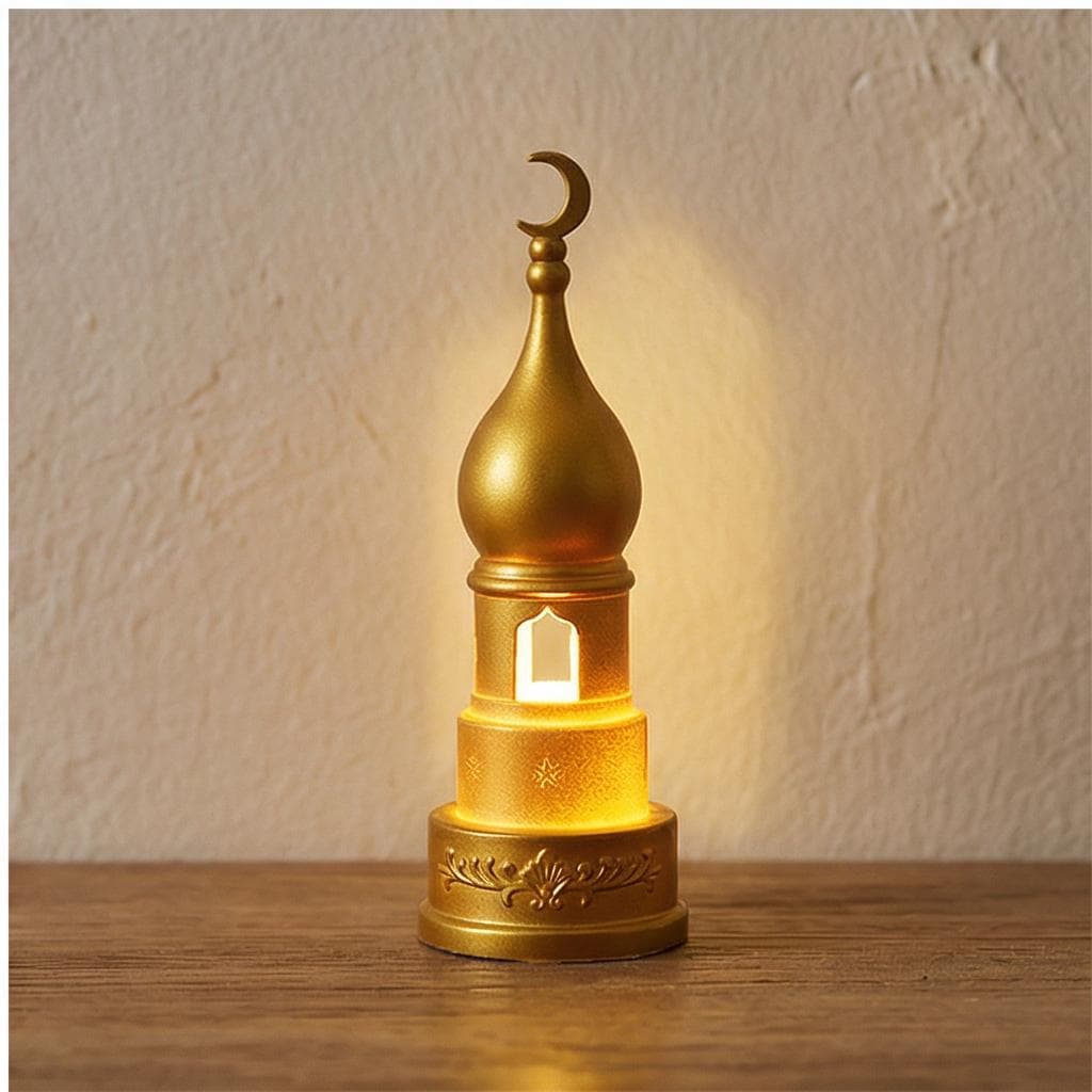 Islamic Crescent Moon Desk Lamp | Ottoman Castle Night Light | Ramadan Eid Decor | Turkish Table Accent - image 3