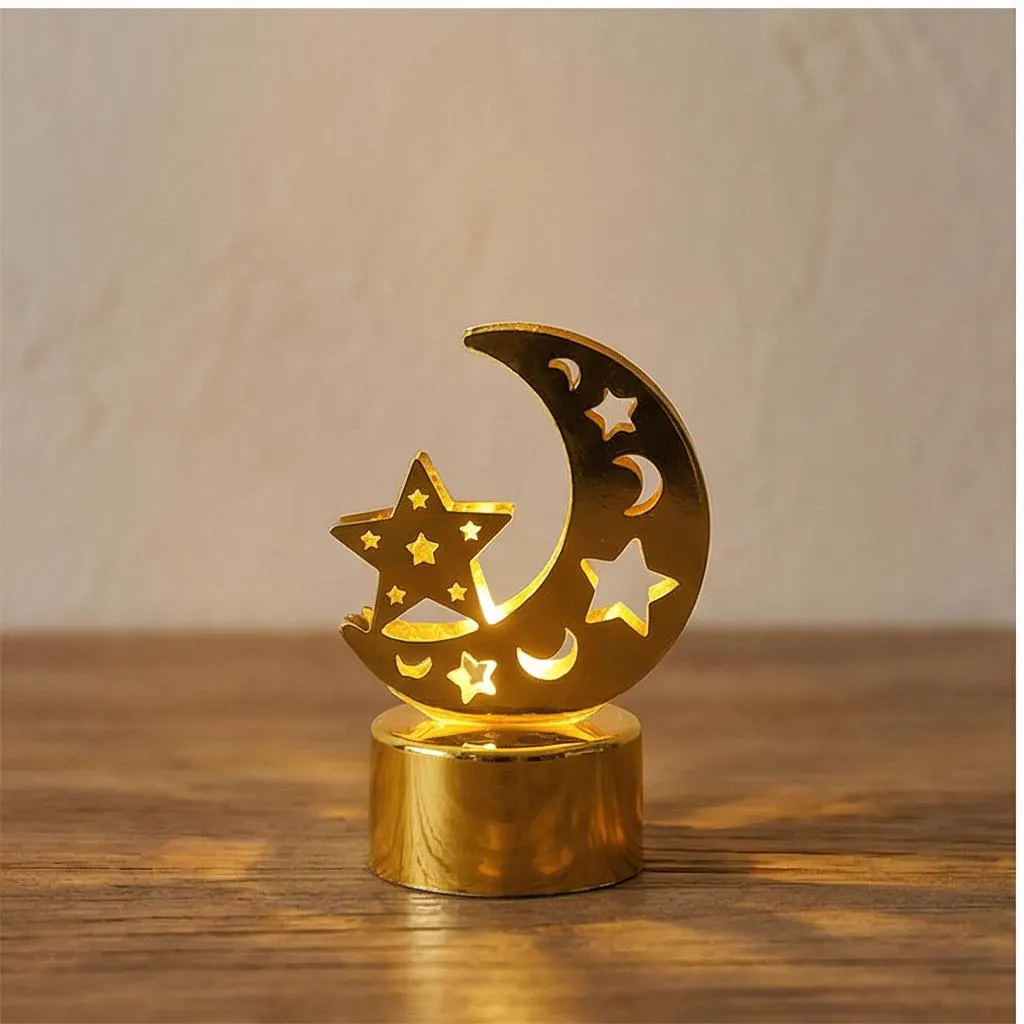Islamic Crescent Moon Desk Lamp | Ottoman Castle Night Light | Ramadan Eid Decor | Turkish Table Accent