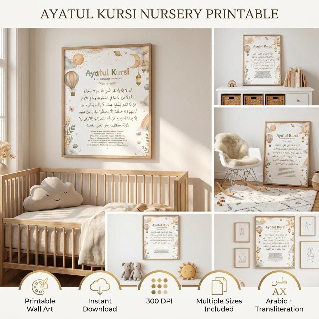 Ayatul Kursi Kids Print | Celestial Islamic Wall Art (Digital Download) - image 5