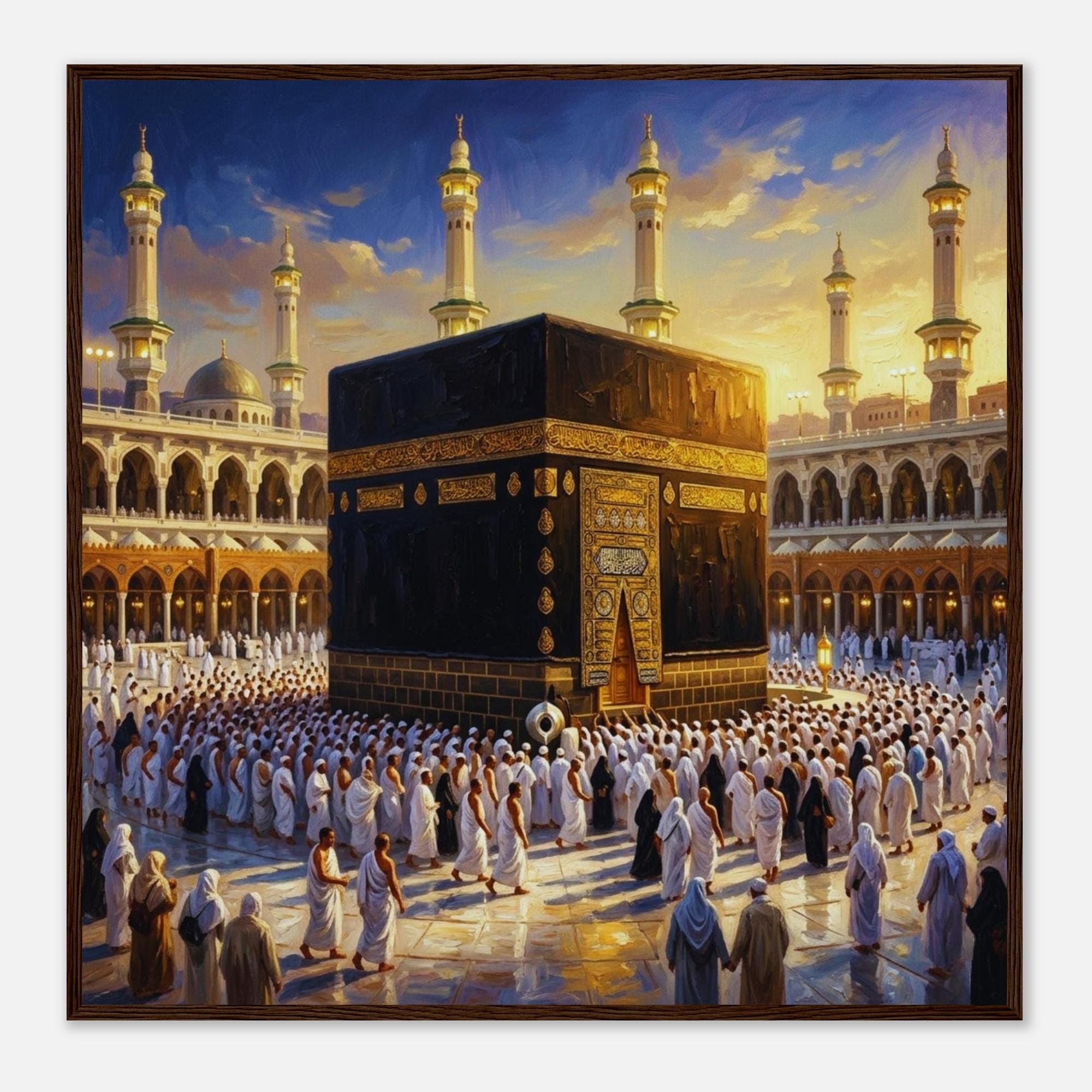 Kaaba Painting Wall Art Framed Print, Mecca Pilgrimage Canvas, Islamic Decoration, Hajj Umrah Artwork, Muslim Home Decor, Spiritual Gift - image 3