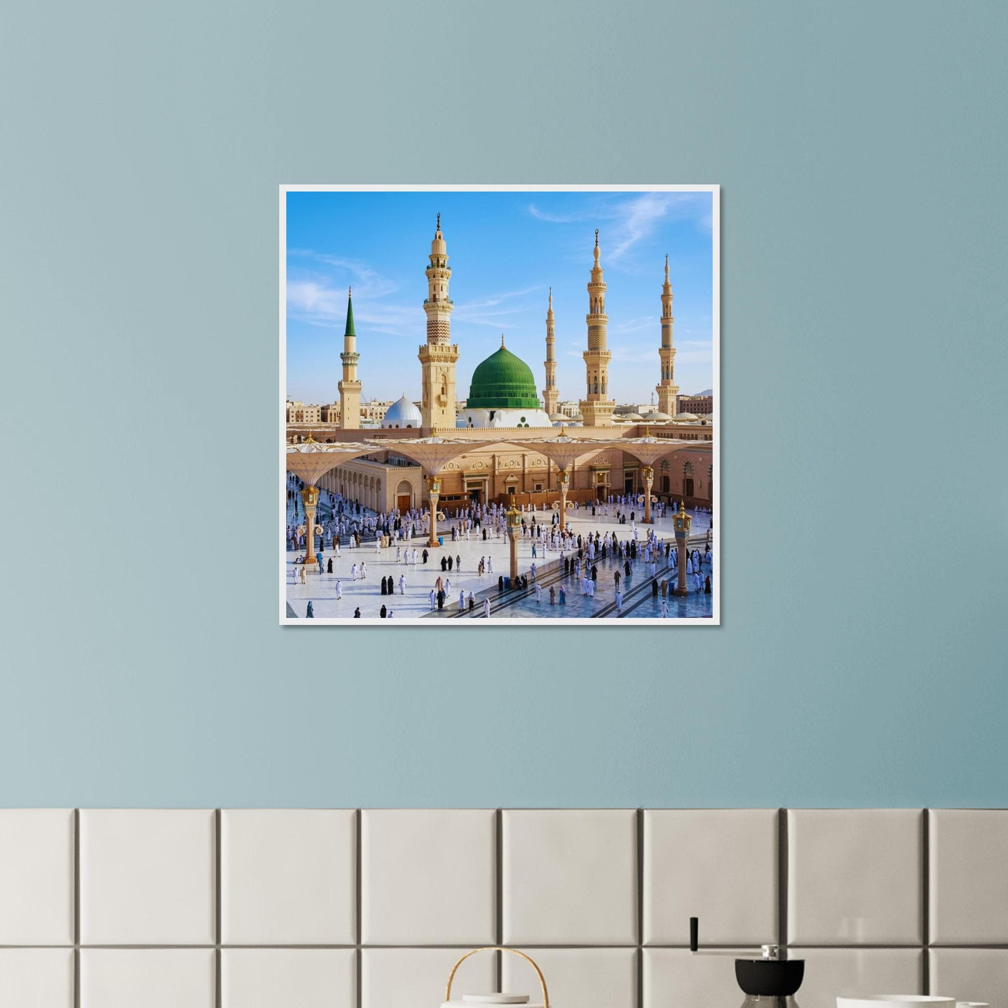 Medina Wall Art Framed Print, Masjid Nabawi Poster, Islamic Decor, Prophet Mosque Artwork, Muslim Home Decoration, Mecca  Eid Gift - image 2