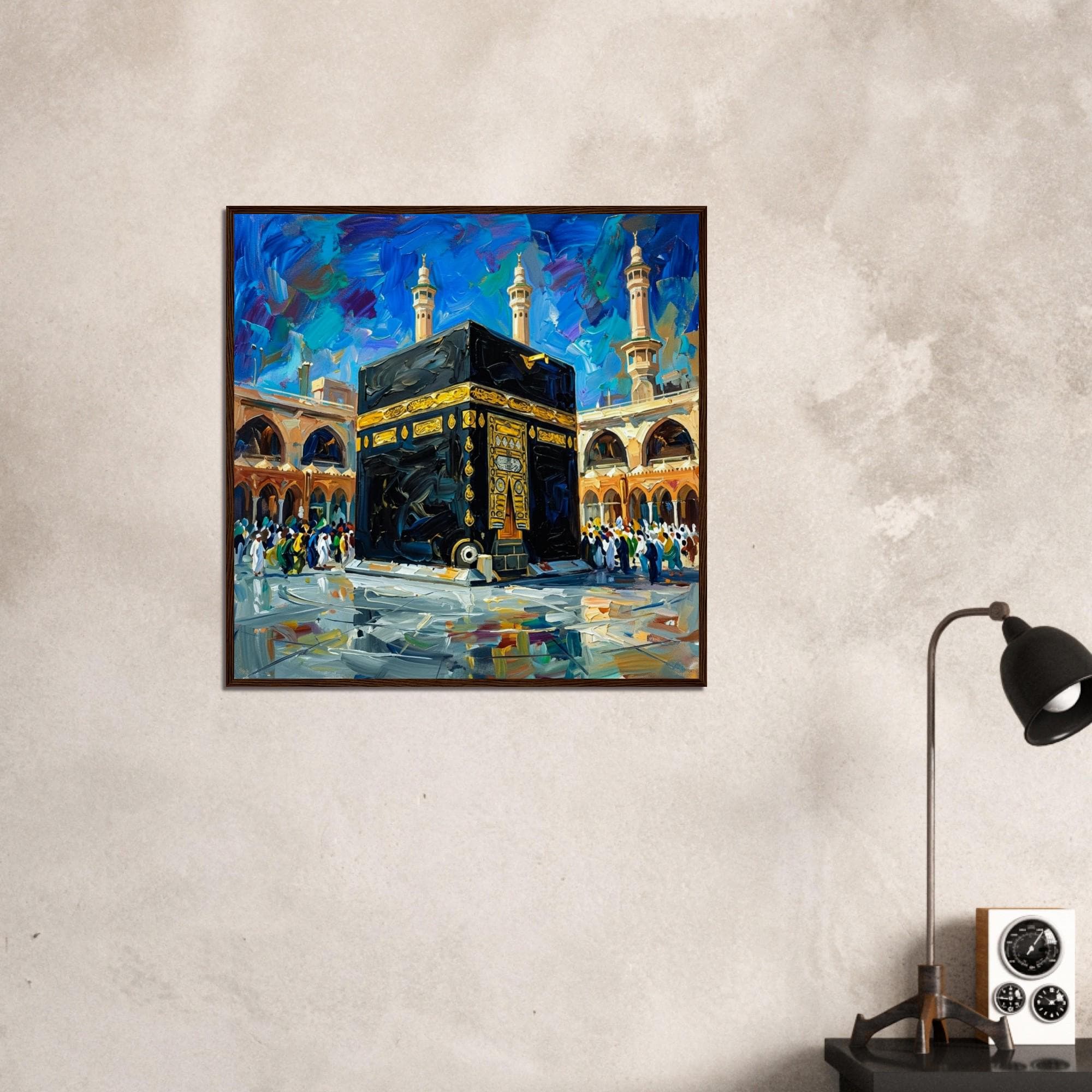 Kaaba Painting Wall Art Framed Print – Mecca Islamic Canvas Style, Abstract Mosque Artwork, Muslim Home Decor, Hajj Umrah Gift - image 3
