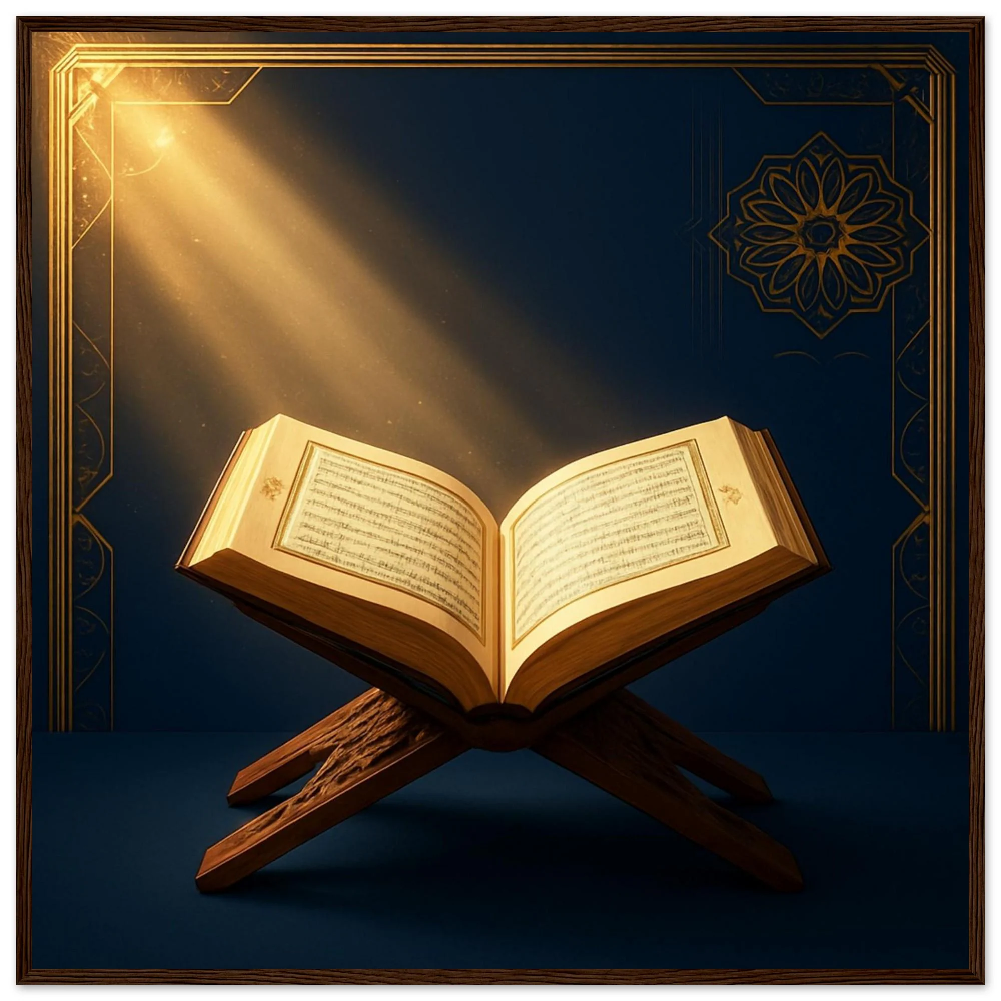 Quran Wall Art Framed Print – Islamic Calligraphy Decor, Holy Book Artwork, Muslim Home Gift, Ramadan & Eid Decoration
