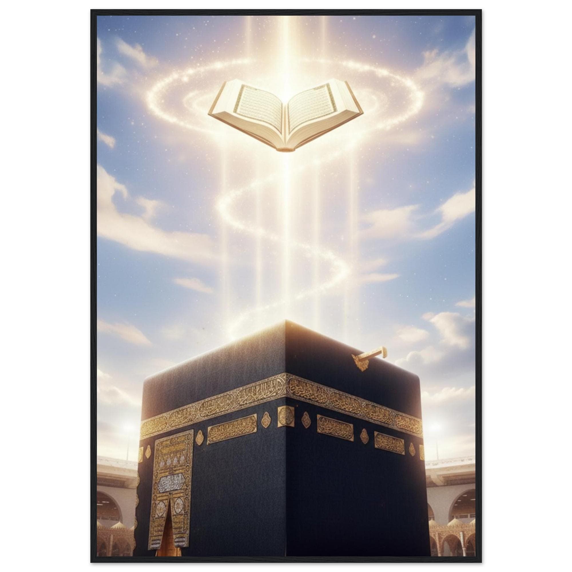 Kaaba Islamic Wall Art | Quran From Heaven Framed Poster |  Muslim Home Decor Gift