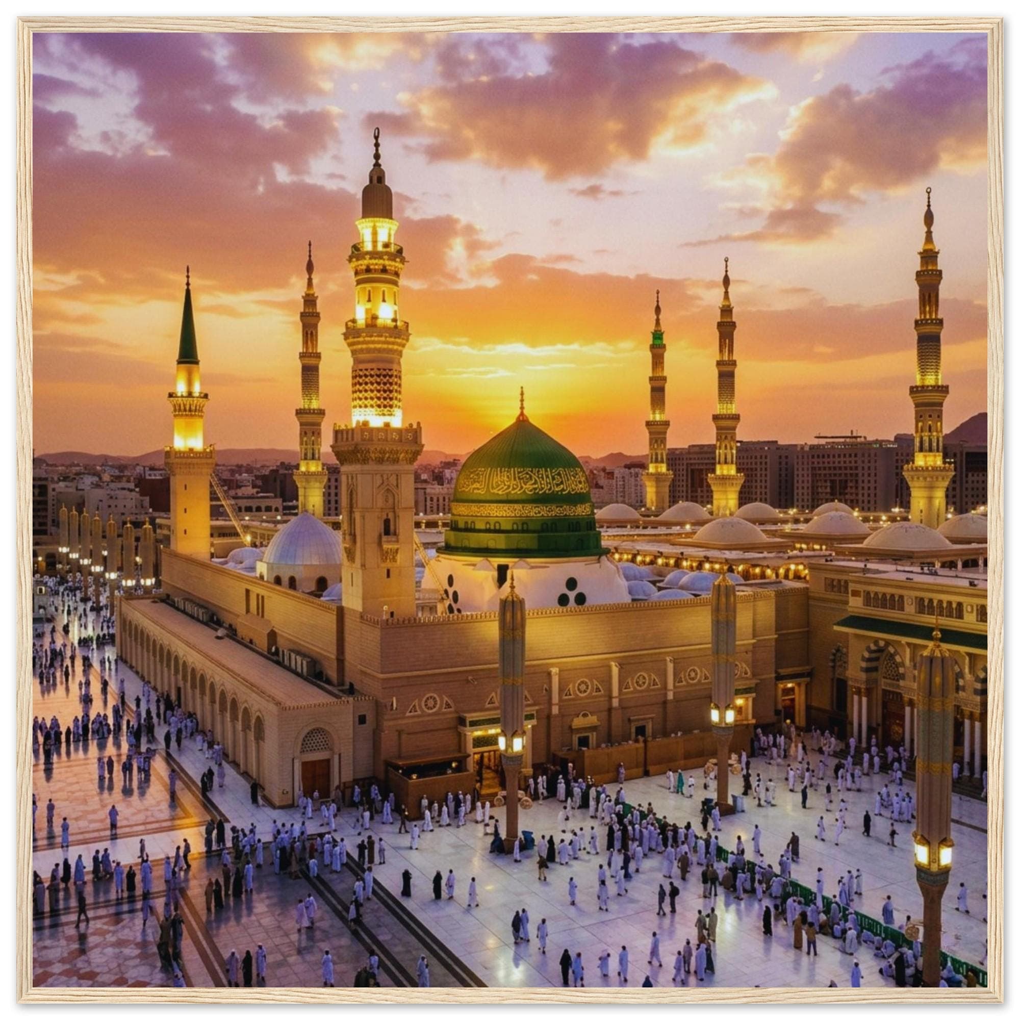 Prophet Mosque Medina Wall Art, Masjid Nabawi Print, Islamic Decoration, Muslim Home Gift, Ramadan Decor, Mecca Poster, Spiritual Artwork