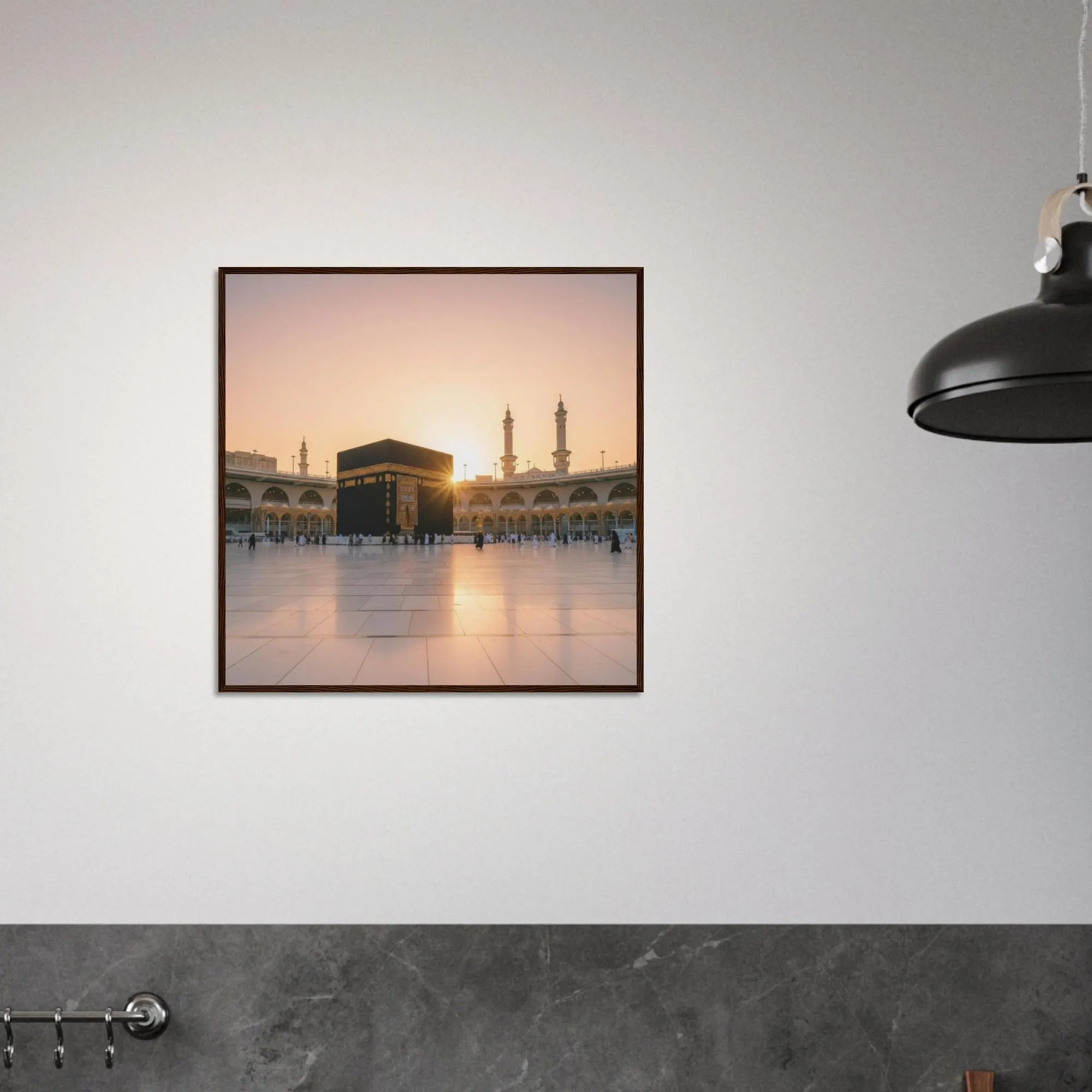 Kaaba Sunrise Framed Wall Art – Masjid al Haram Mecca Print, Islamic Home Decor, Hajj Umrah Gift, Muslim Spiritual Photography - image 3